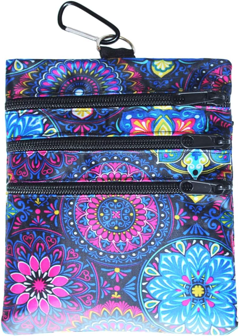 Golf valuables Pouch, Zipper Golf Ball Bag with 4 Pockets, Golf Accessories Pouch for Storing Balls,tees,Mobile Phone,Keys, Cards and Cash, Great Gift for Golfers