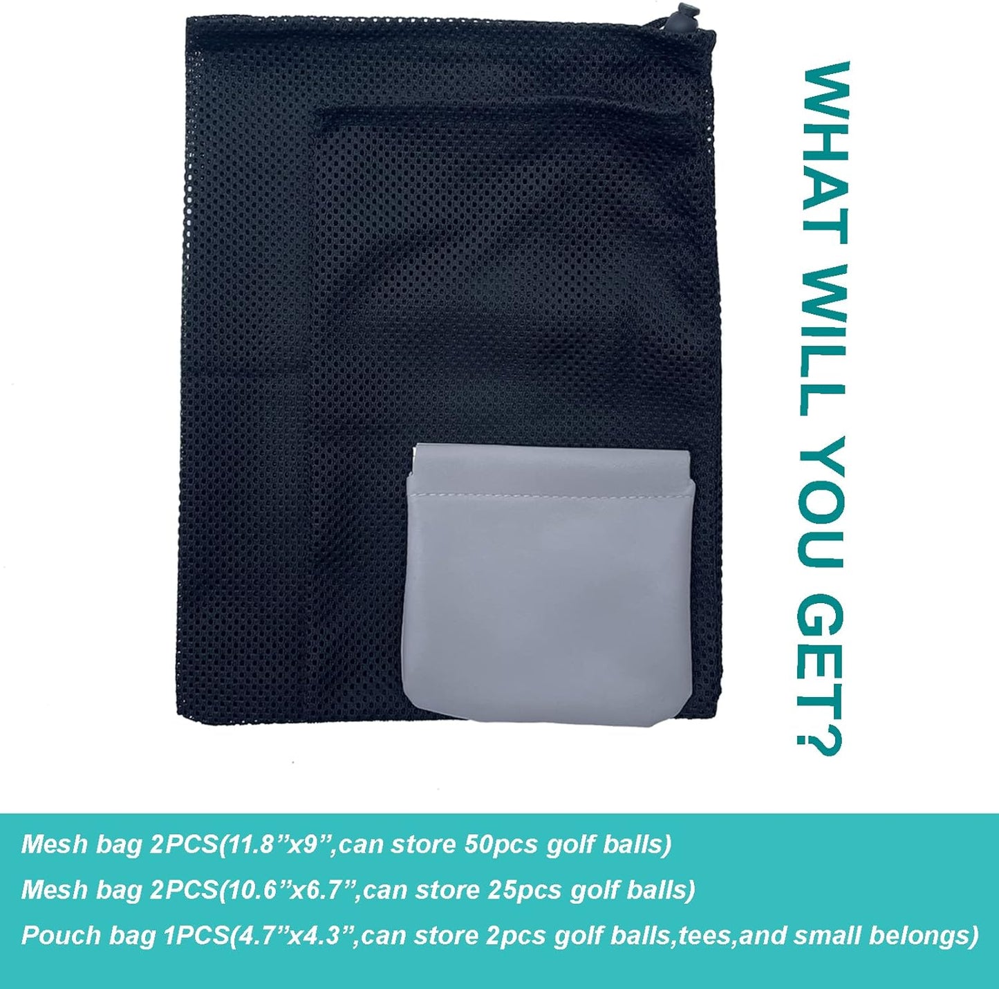 Golf Tee Pouch Bag, Zipper Golf Ball Bag, Accessory Pouch for Men