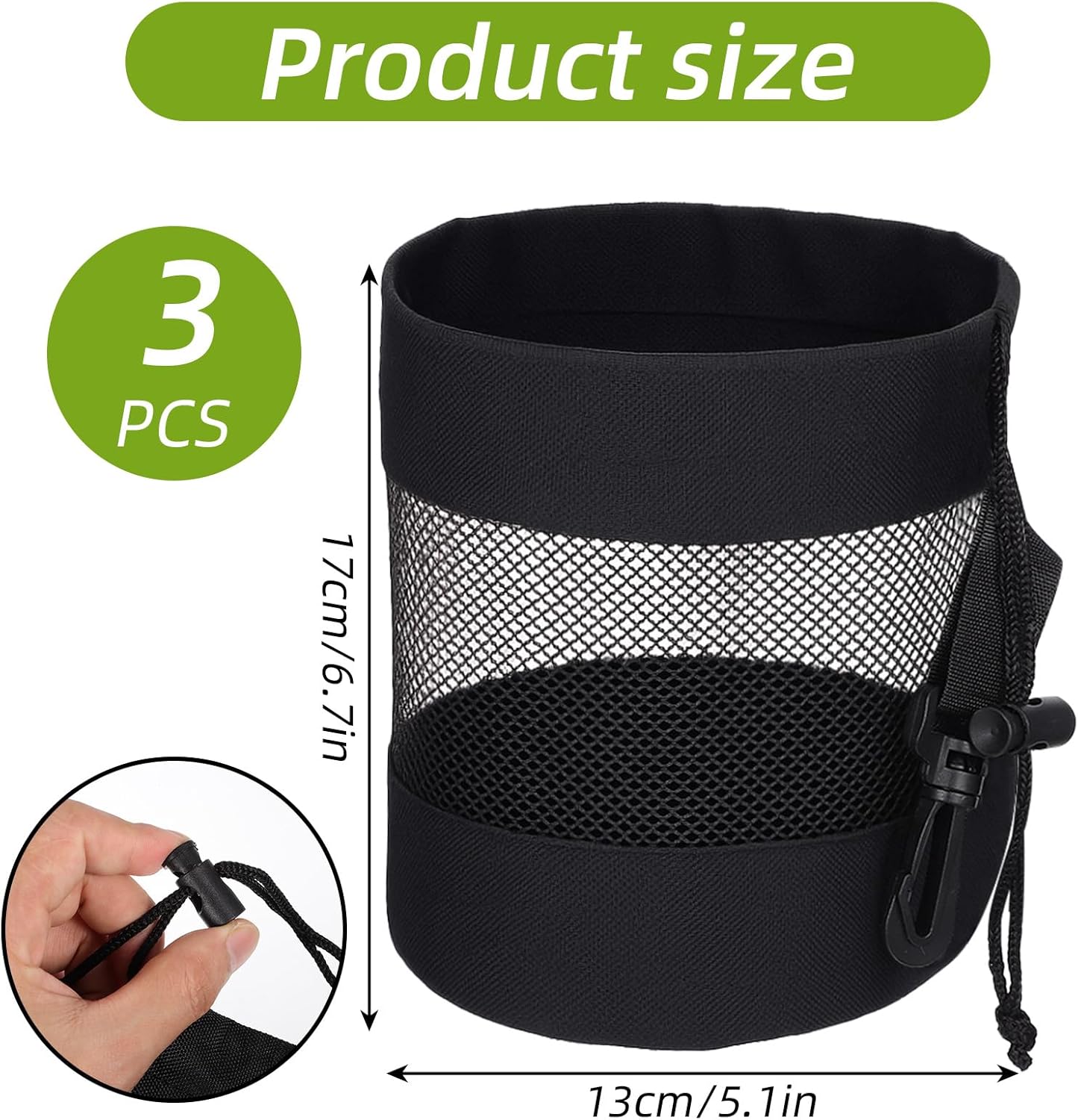 3 Golf Ball Bag, Golf Bag Organizer Golfs Ball Pouch Balls Storage Bags Nylon Mesh Bags Sports Drawstring Pouch for Small Balls Organizer Pings Pong Storage for Baseball Tennis Toys Gadgets