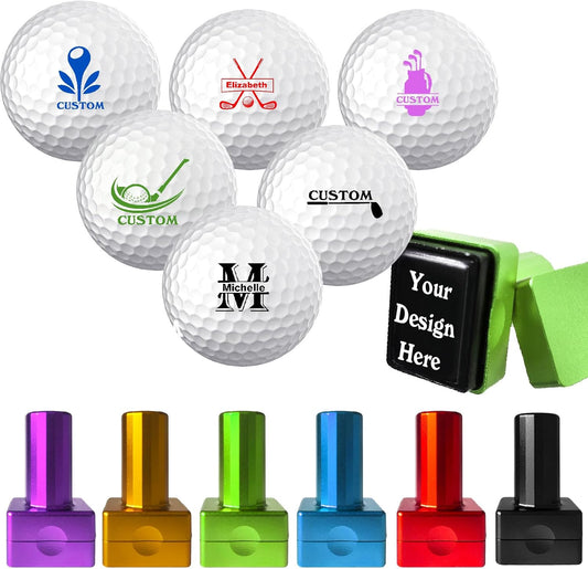 Custom Golf Ball Stamp, Personalized Golf Ball Marker Stamp with Waterproof Ink, Customized Name Stamp with Your Logo, Initial, Name, Golf Ball Stamper, Gifts for Men Dad Husband Business (Design-05)