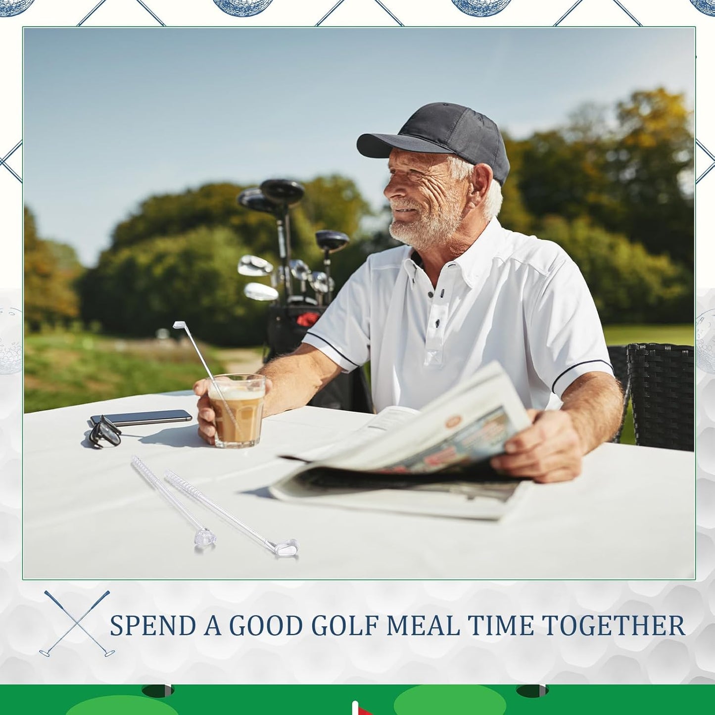 Roshtia 100 Pcs Golf Club Swizzle Stir Sticks Plastic Drink Stirrers Swizzle Sticks for Cocktails Coffee Liquor Cake Pops Golfing Club Gifts Golf Party Favors Decorations