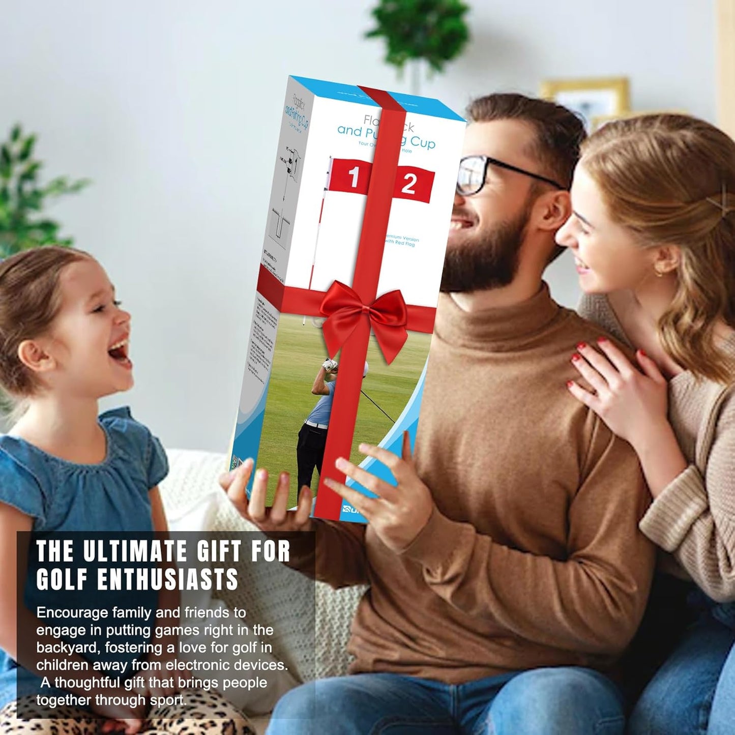 Golf Flagstick 6ft, 5-Section Design, ABS Hole Cup, 420D Nylon Flag for Backyard Practice Putting Green | Driving Range | Country Club, Gift for Golf Lovers