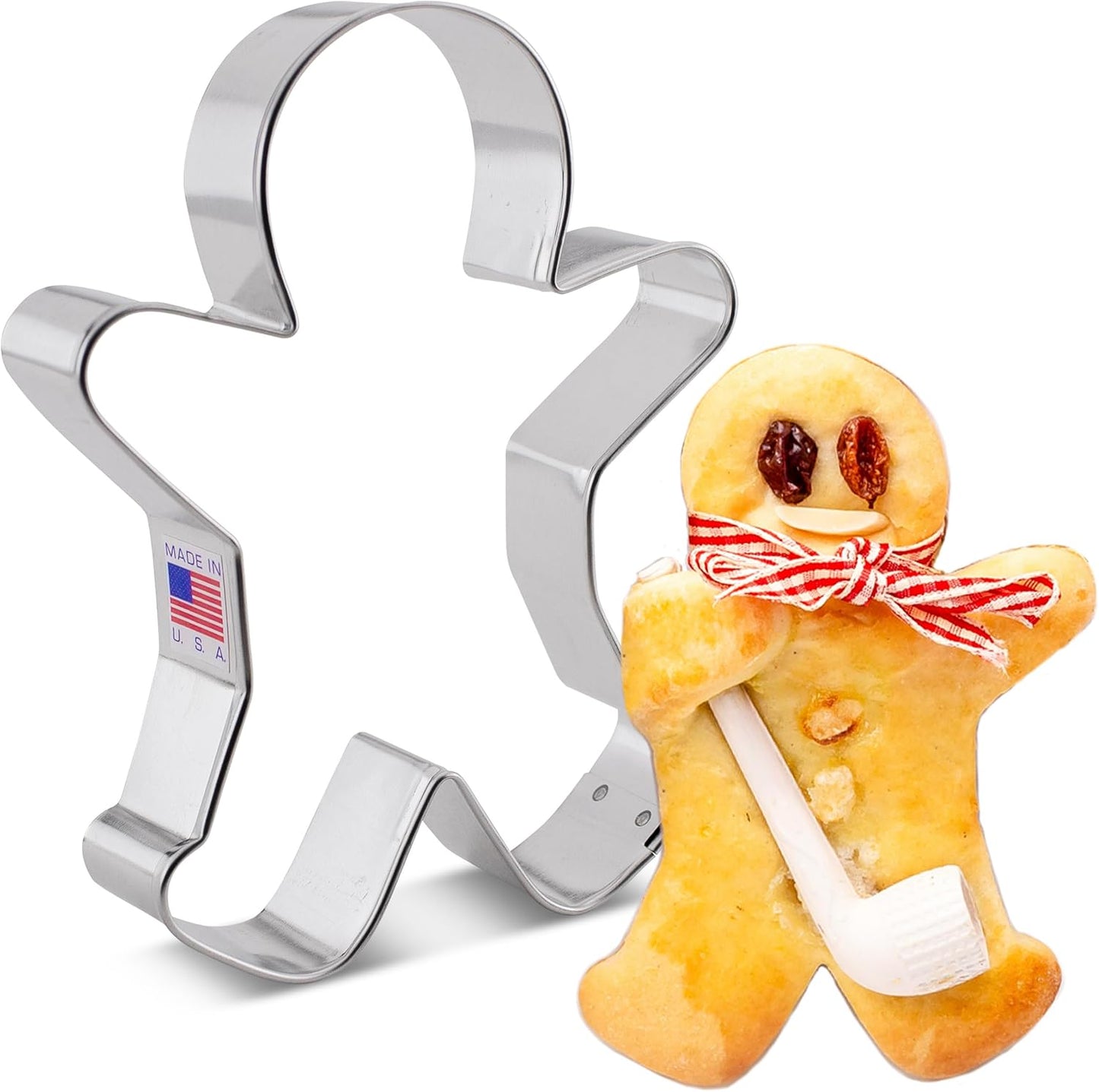 Happy Gingerbread Man Cookie Cutter, Large 5.25" by Ann Clark Cookie Cutters