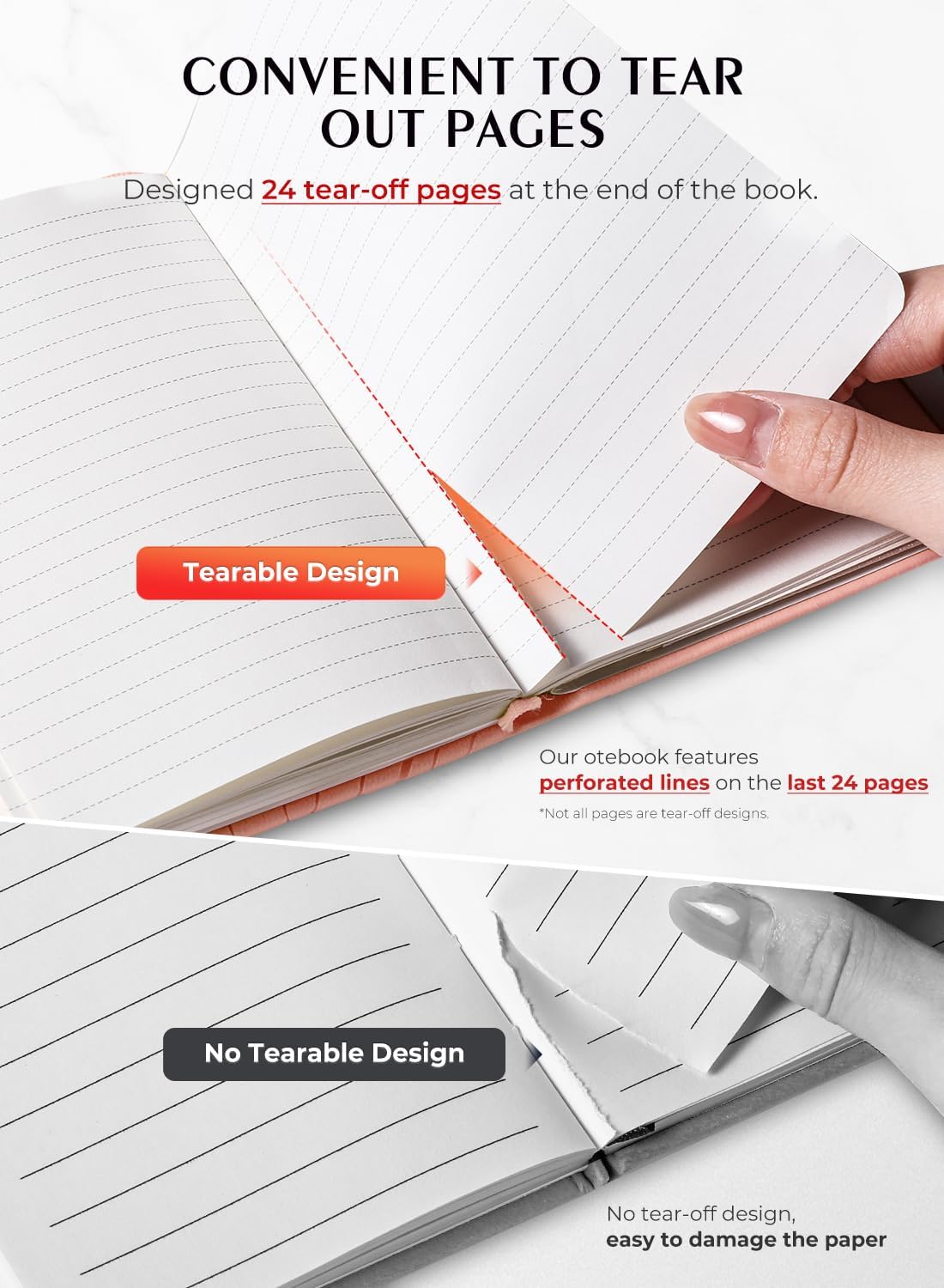 AISBUGUR Pocket Notebook, Small Notebook, 2-Pack Total 320 Pages,3.7" x 5.7" Pocket Notebook (2 Pack, Rose Gold)