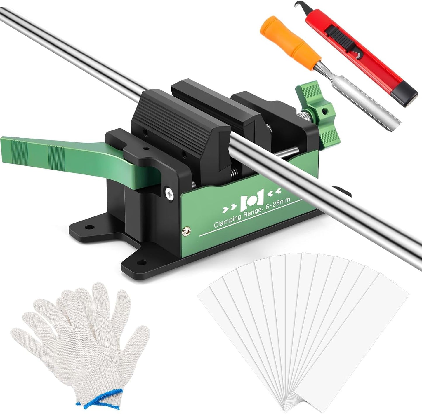 Soulchen Golf Club Vise Clamp Kit Golf Regripping Kit with Quick Release Vise Clamp Tapes Strips Tape Remover and 13 Pcs Double Sided Tapes for Home Travel Removal Tool, Solvent Not Included