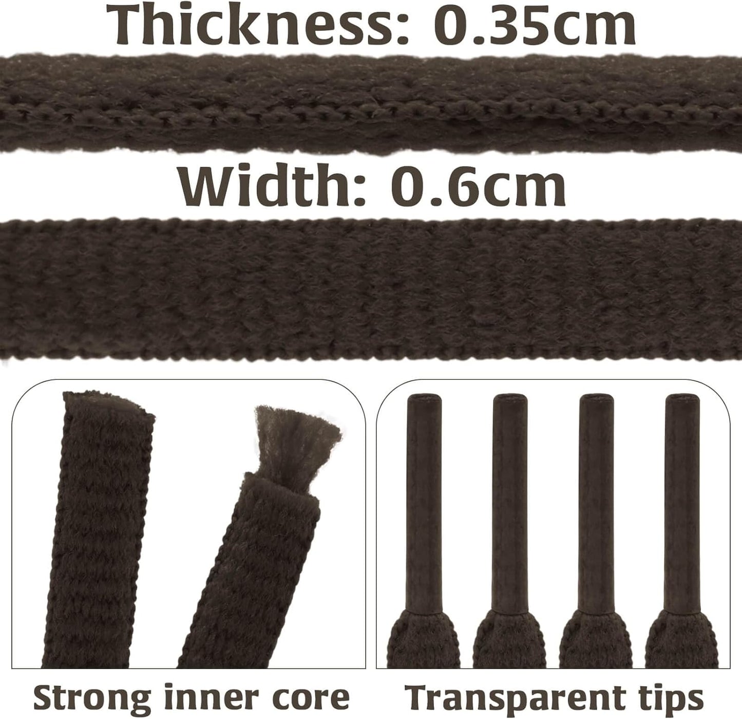 DELELE 2Pair Oval Shoes laces 42 Colors Half Round 1/4" Athletic ShoeLaces for Sport/Running Shoes Shoe Strings