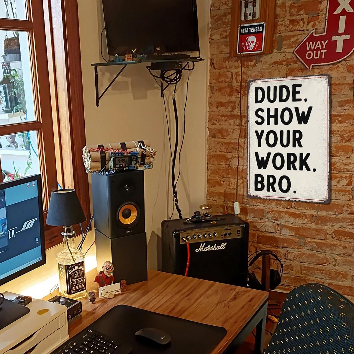 Math Teacher Gift - Funny Math Teacher Gifts, Classroom Decorations and Teacher Desk Decor, Teacher Sign for Classroom, Ideal Gifts for Math Teachers, 8x12 Inch Tin Sign