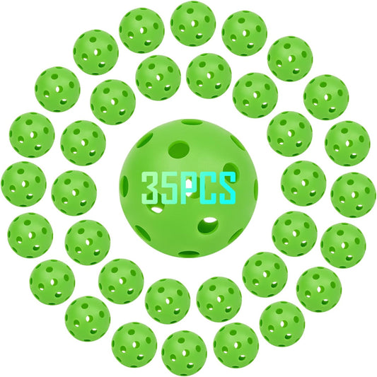 35 Pack Practice Golf Balls Limited Flight Plastic Golf Balls 42mm Practice Golf Balls for Backyard Golf Training Balls for Swing Practice, Airflow Hollow (Multiple Colors)