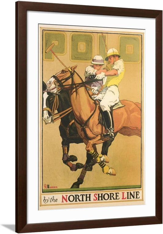ART.COM Wall Art Print Polo Poster on Brown Frame, 32" x 44"