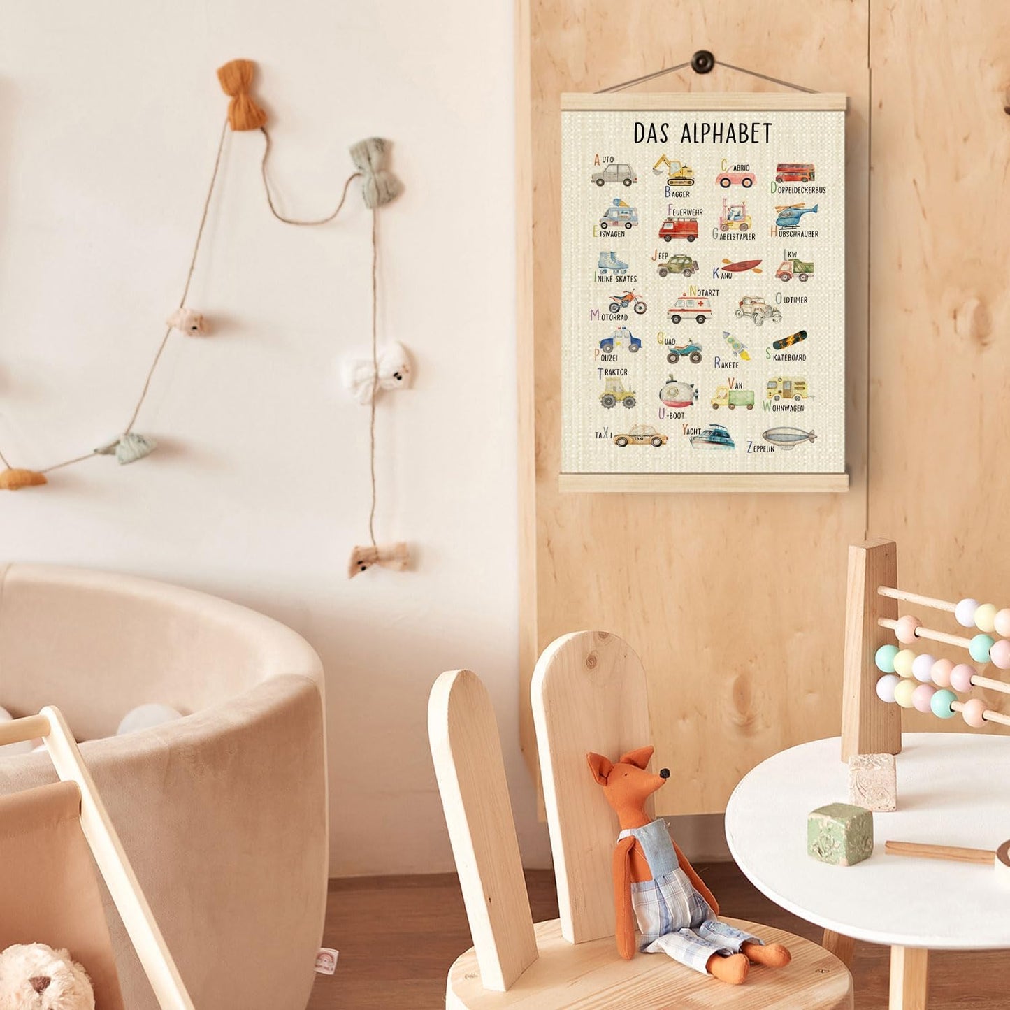 Boat Wades Vehicles Abc Wooden Poster Hangers 12x16 Inch,Transport Alphabet Poster Hanger Frame,Abc Posters For Toddlers,Cartoon Vehicle Kids Room Nursery Decor