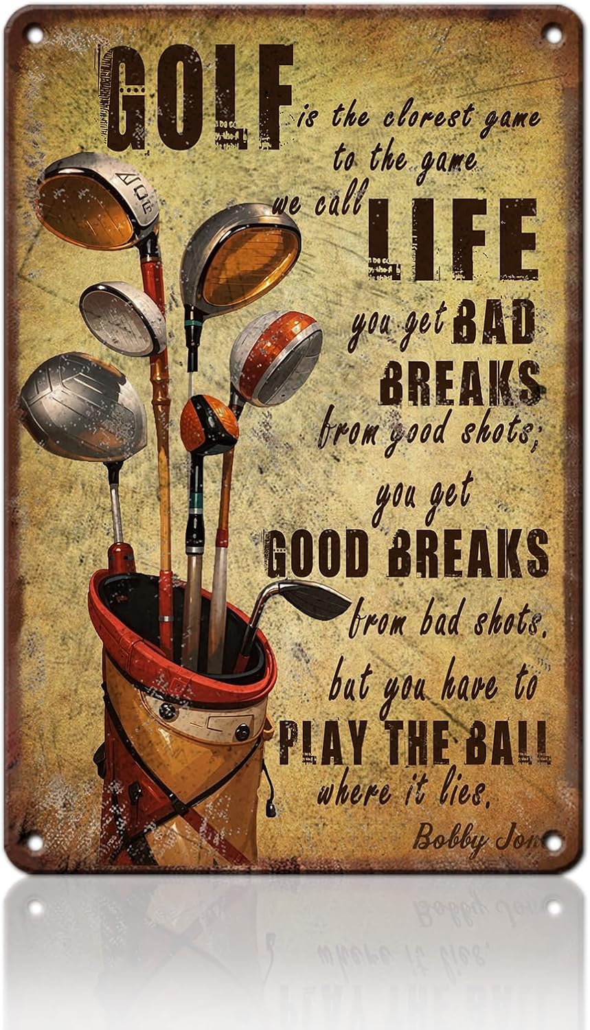 Vintage Golfing Golf Life Metal Tin Sign 12x16 Inch for Home Club Man Cave