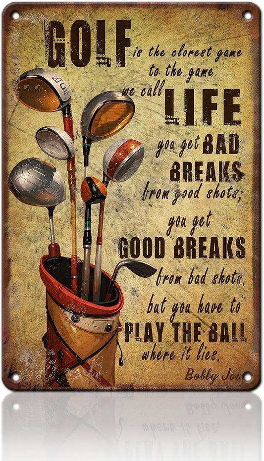Vintage Golfing Golf Life Metal Tin Sign 12x16 Inch for Home Club Man Cave