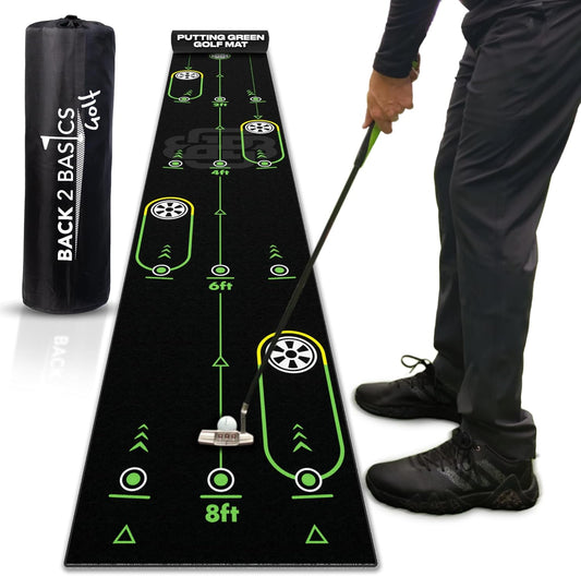 Back 2 Basics 10ft Golf Putting Mat - Premium Indoor Putting Green, Realistic Golf Putting for Training - Golf Practice Mat for Indoor/Outdoor Use, Putting Practice Mat for Golfers