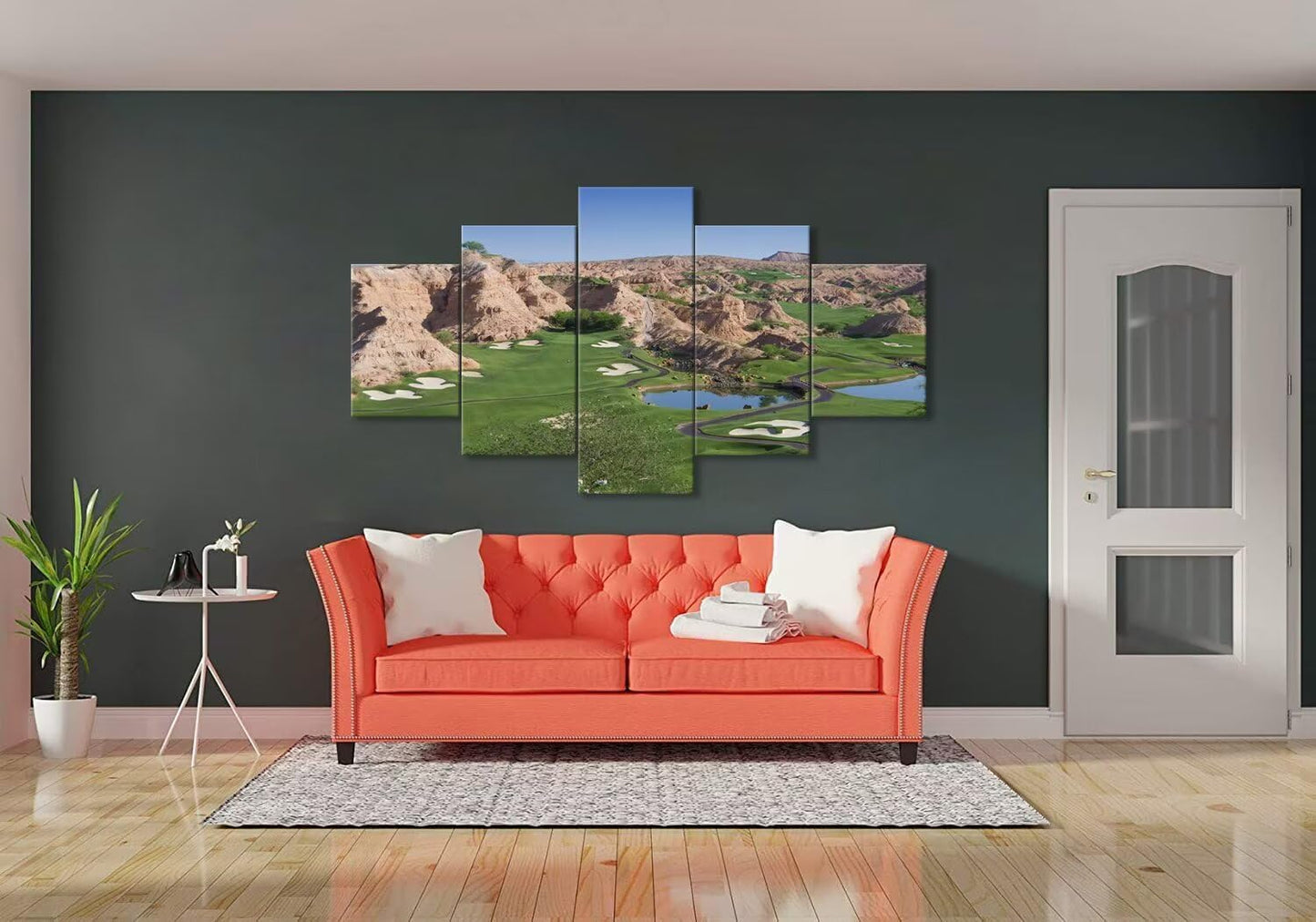 Wolf Creek Golf Course Canvas Wall Art for Living Room Bedroom Bathroom Home Decorations Golf Course Pictures Posters Wall Decor Framed Artwork Ready to Hang(60''W x 40''H)