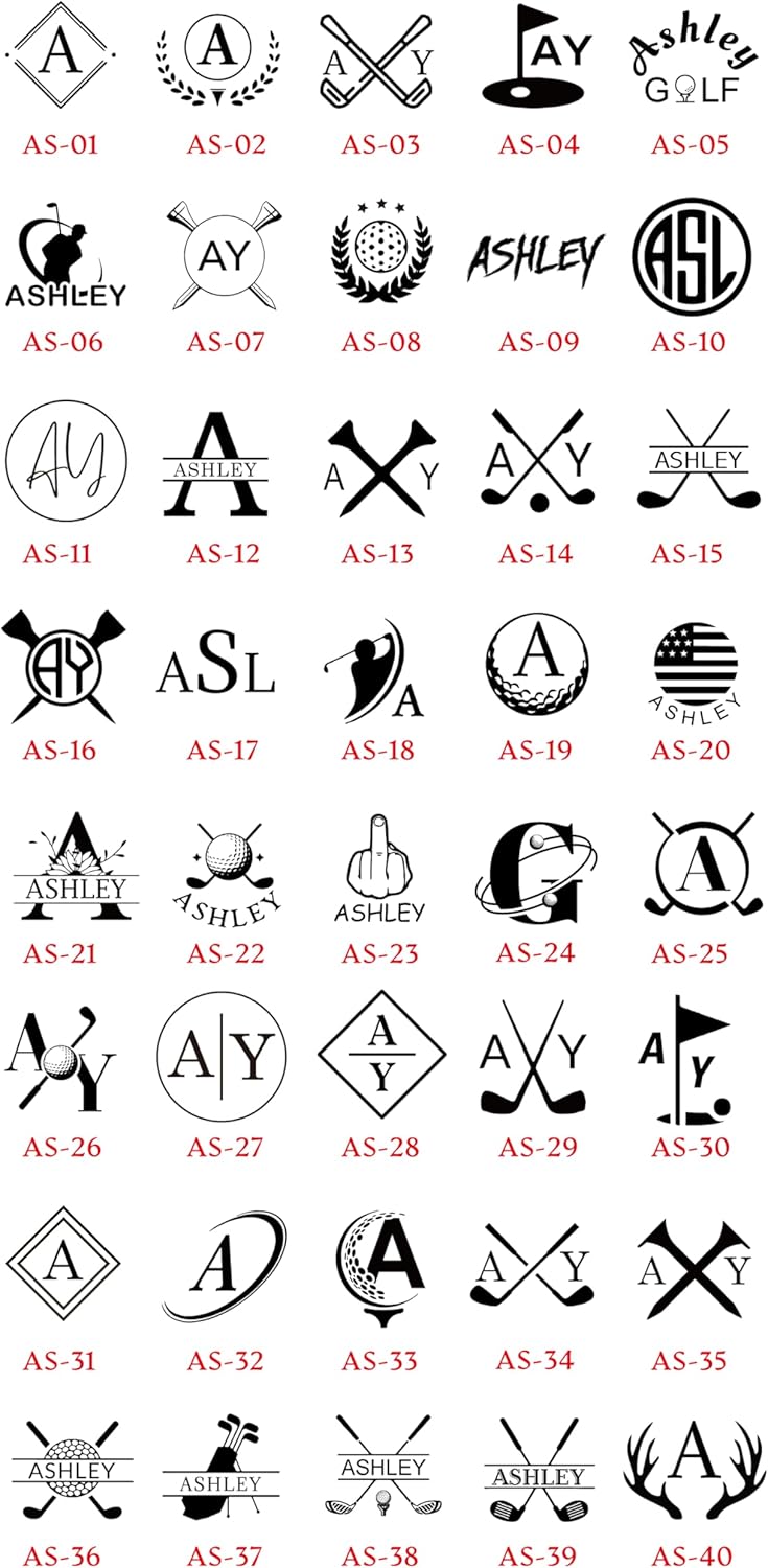 STAMTECH Custom Golf Ball Stamp - Personalized Golf Ball Stamp Markers with Monogram to Indentify Golf Balls, Add a Personal Touch to Your Golf Game(Red)