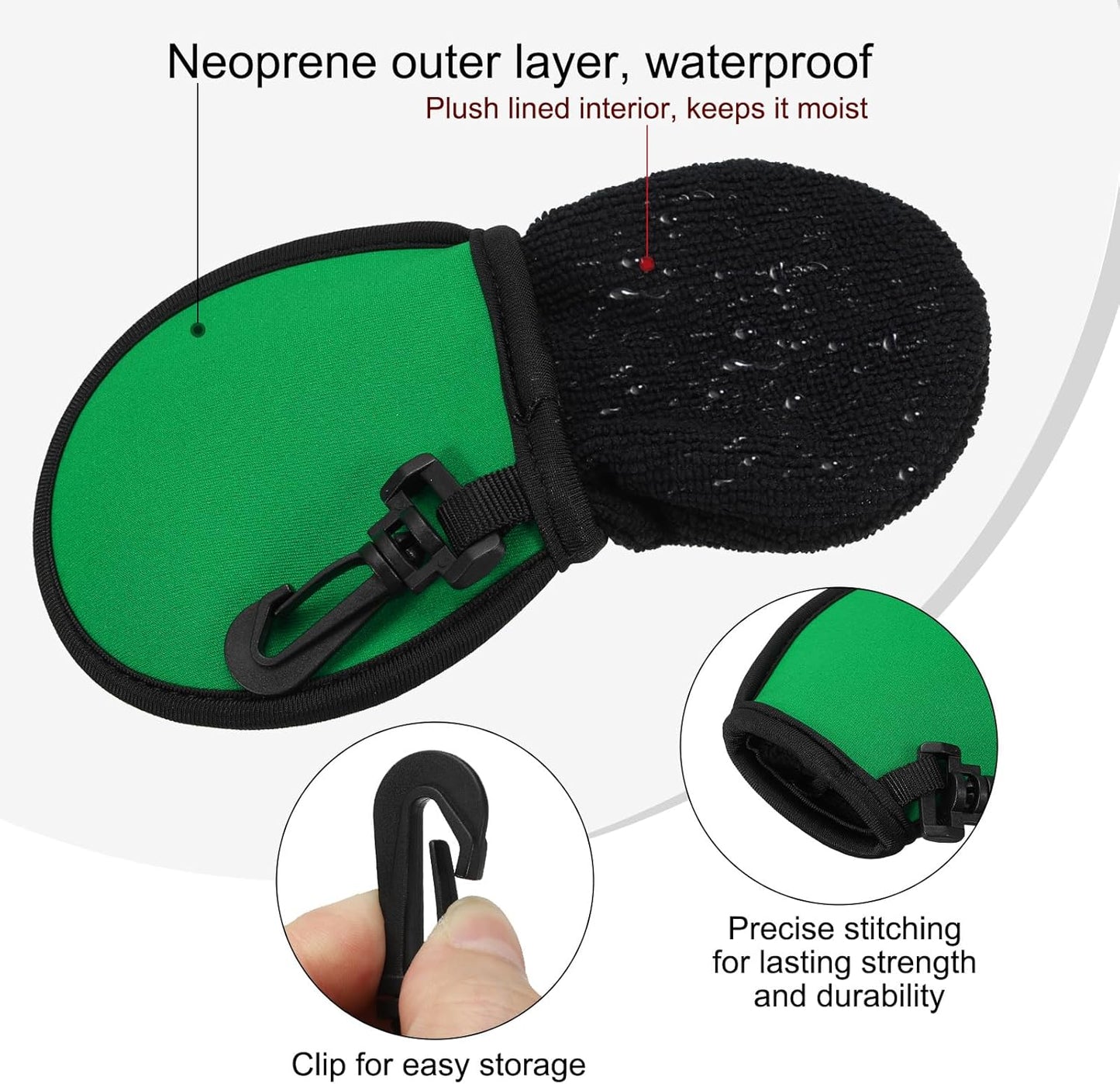 PATIKIL Golf Ball Washer Pouch, Portable Golf Balls Cleaner Pocket Bag with Hanging Clip for Men Golf