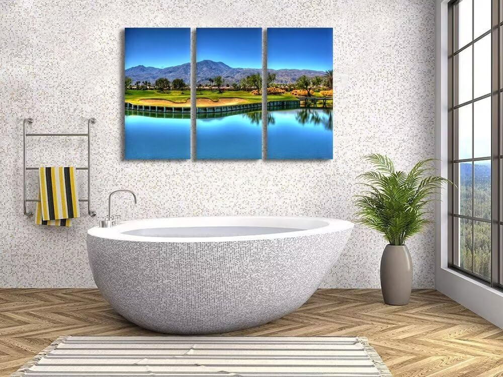 chenchenArt Georgia USA Golf Course for Living Room Bedroom Bathroom Home Decorations Augusta National Golf Course Pictures Posters Canvas Prints Modern Artwork Framed Ready to Hang(20''W x 40''H x3)