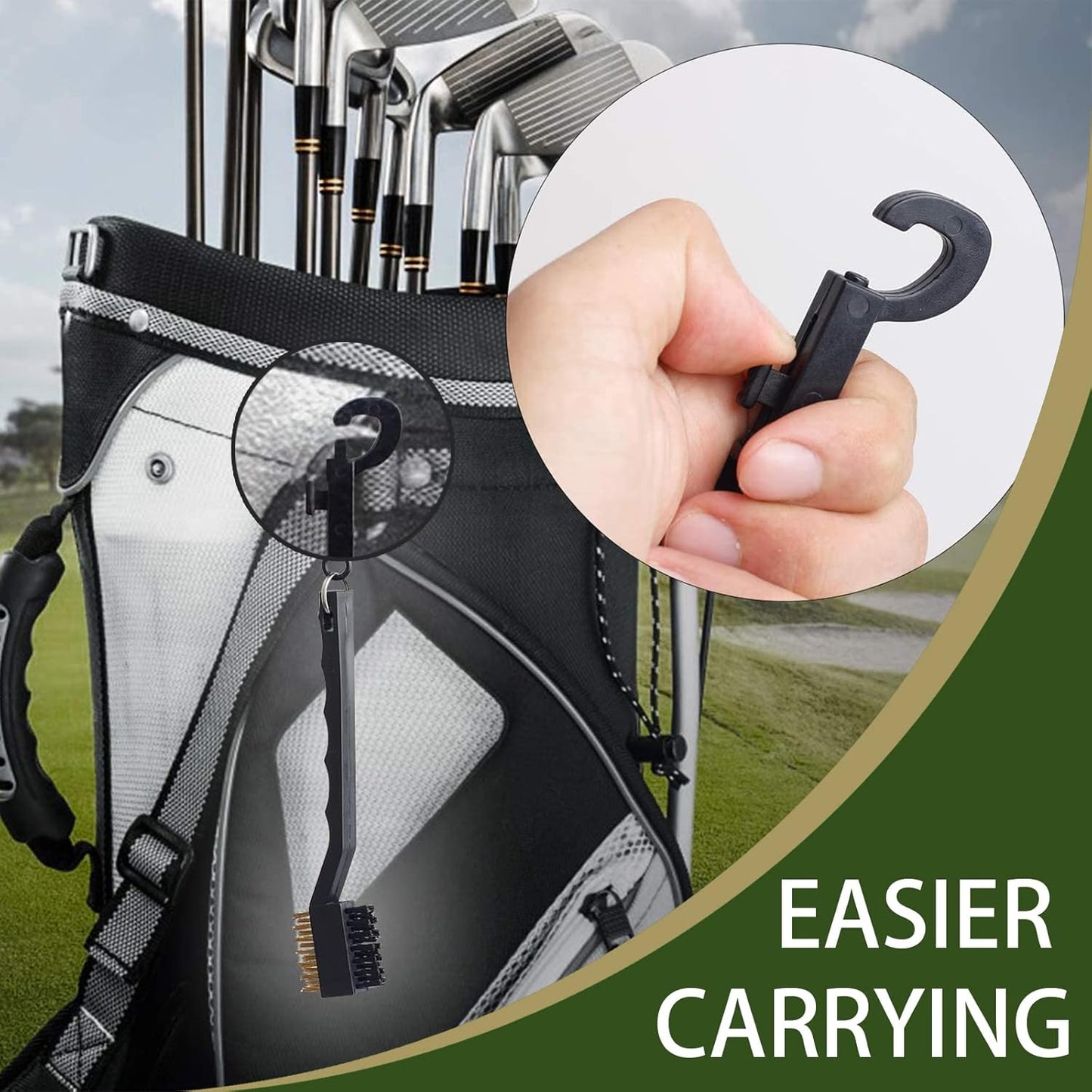 GOLDEAL 5 Pack Golf Club Brush and Club Groove Cleaner Set, Golf Club Brush, Golfing Equipment, Accessories for Golf Clubs, Balls, Clothing, Shoes, Golf Aids, Easily Attaches to Golf Bag