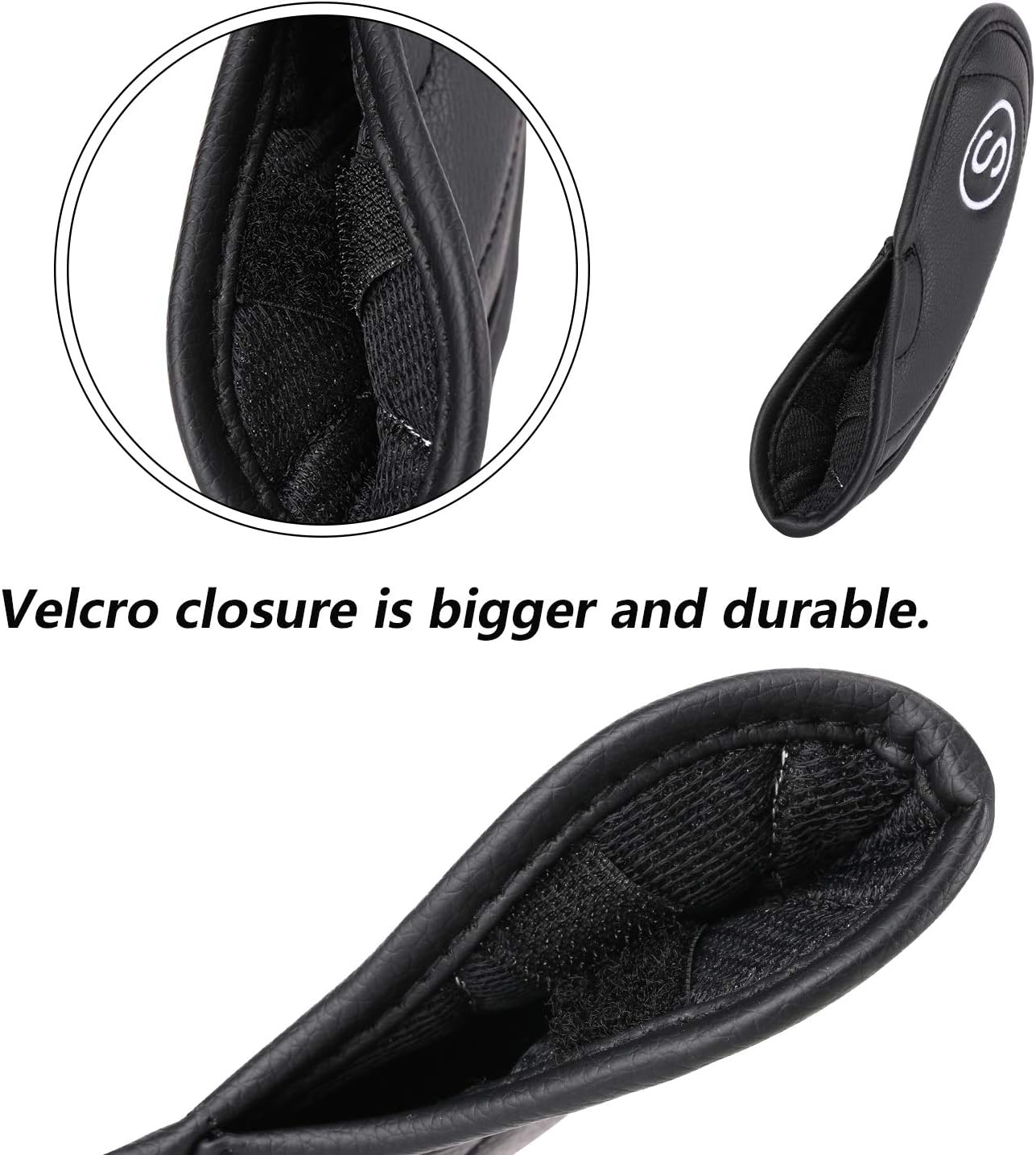 Golf Irons Club Head Covers, Golf 10pcs Set Thick PU Leather Waterproof Head Covers with Number Tag 3-9/A/P/S Fit Most Irons Club