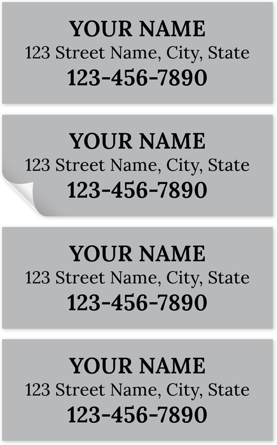 Custom Grey Golf Club ID Labels, Personalized Golf Club Name Sticker,0.75x2 Inches, Set of 30, 4 Mil Vinyl Decal Stickers Weather Resistant, Made in USA by My Sign Center