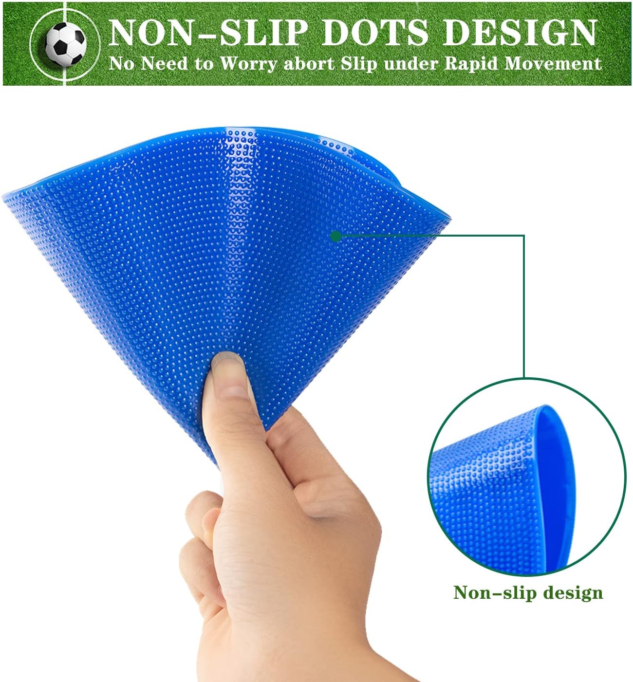 Spot Markers 9 Inch 10 Inch Non Slip Rubber Floor Markers Flat Field Cones Poly Dots for Soccer Basketball Sports Speed Agility Training and Drills