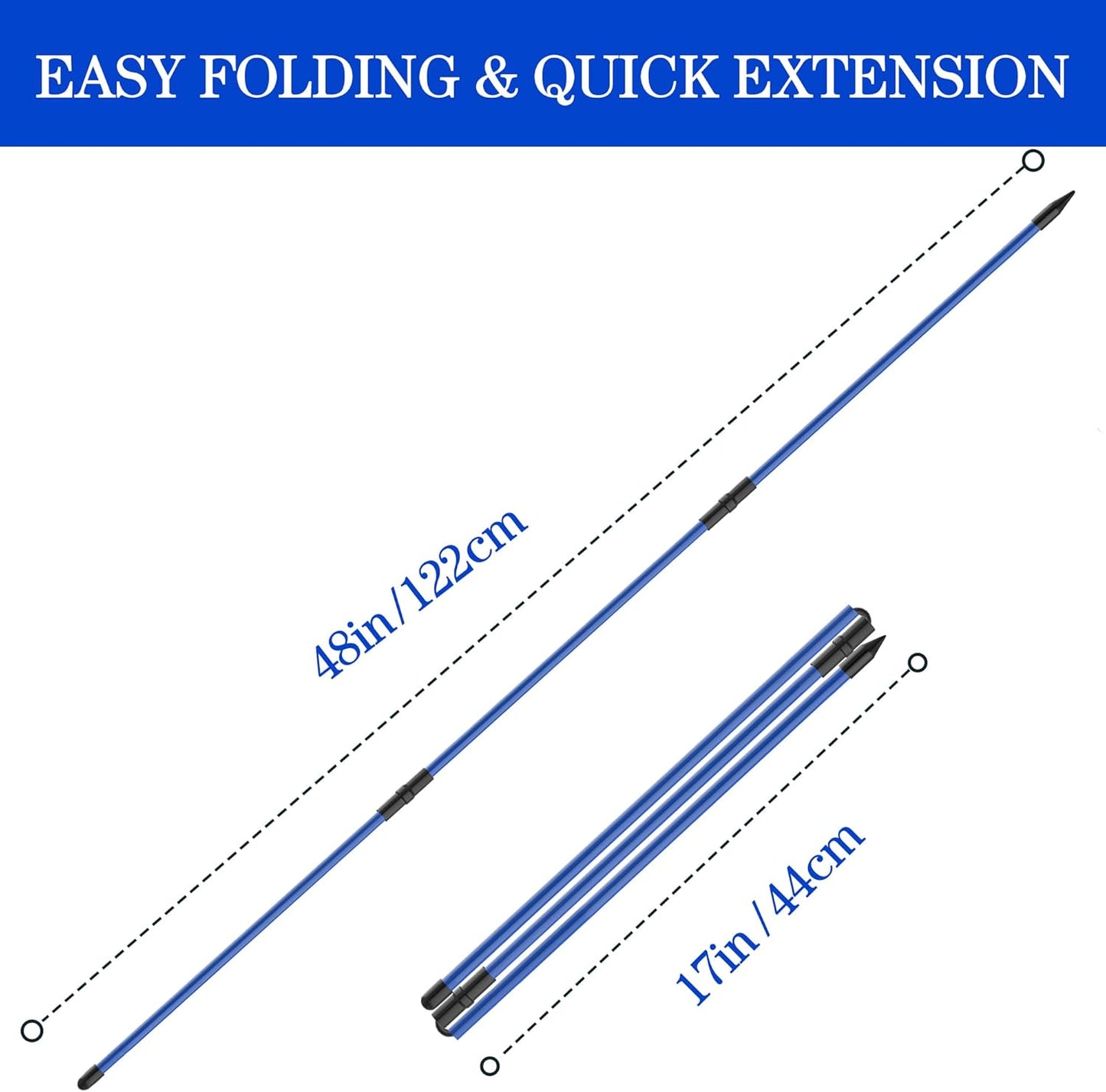 Golf Alignment Sticks 2 Pack,Upgraded 48" Collapsible Alignment Stick Golf Training Aid for Aiming, Putting, Swing Trainer, Golf Training Sticks with Clear Tube Case