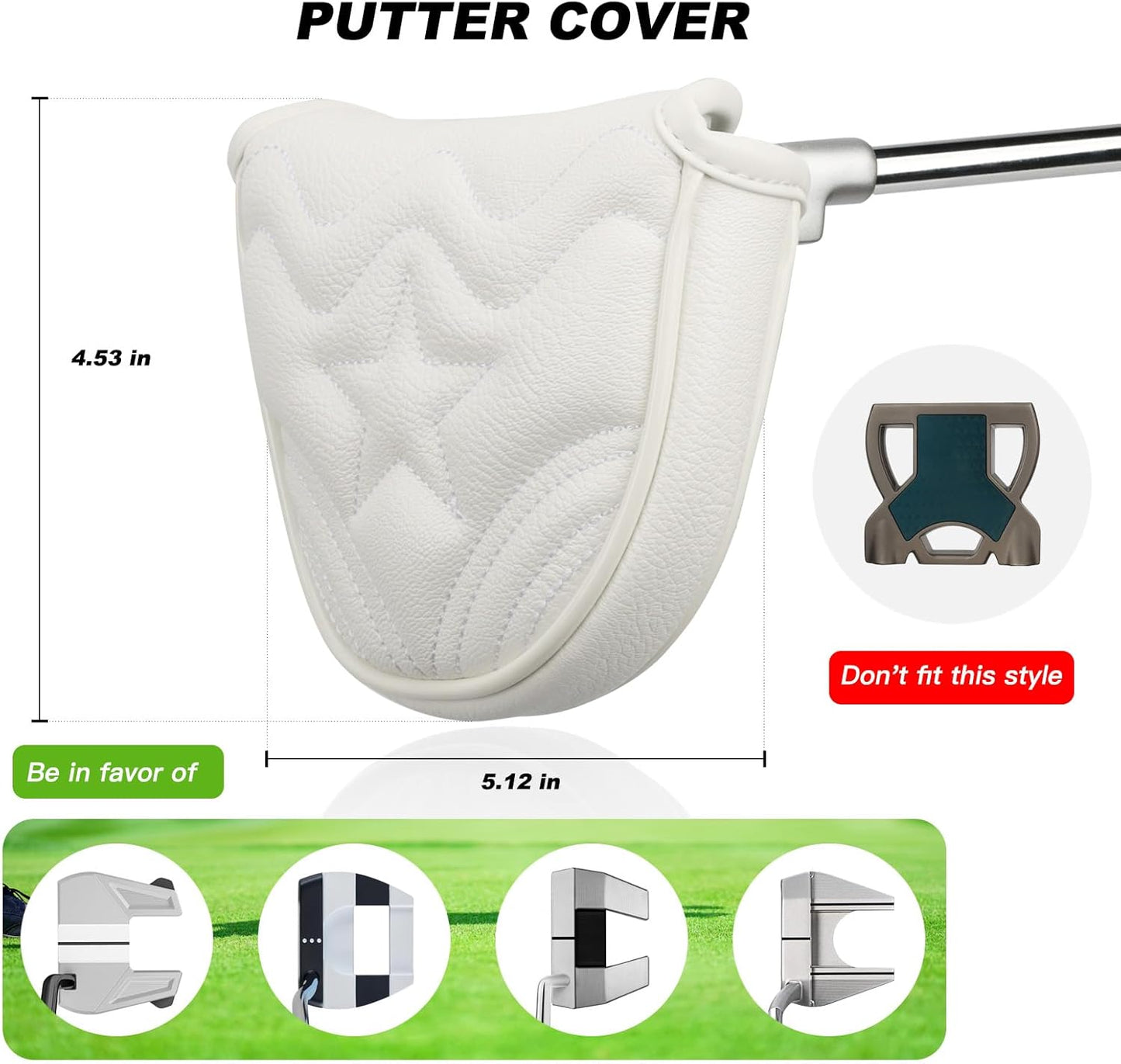 4pcs or 1pc Golf Club Head Covers for Woods, Driver, Fairway, Hybrid – Premium PU Leather with Interchangeable Tags & Magnetic Blade and Mallet Putter Covers