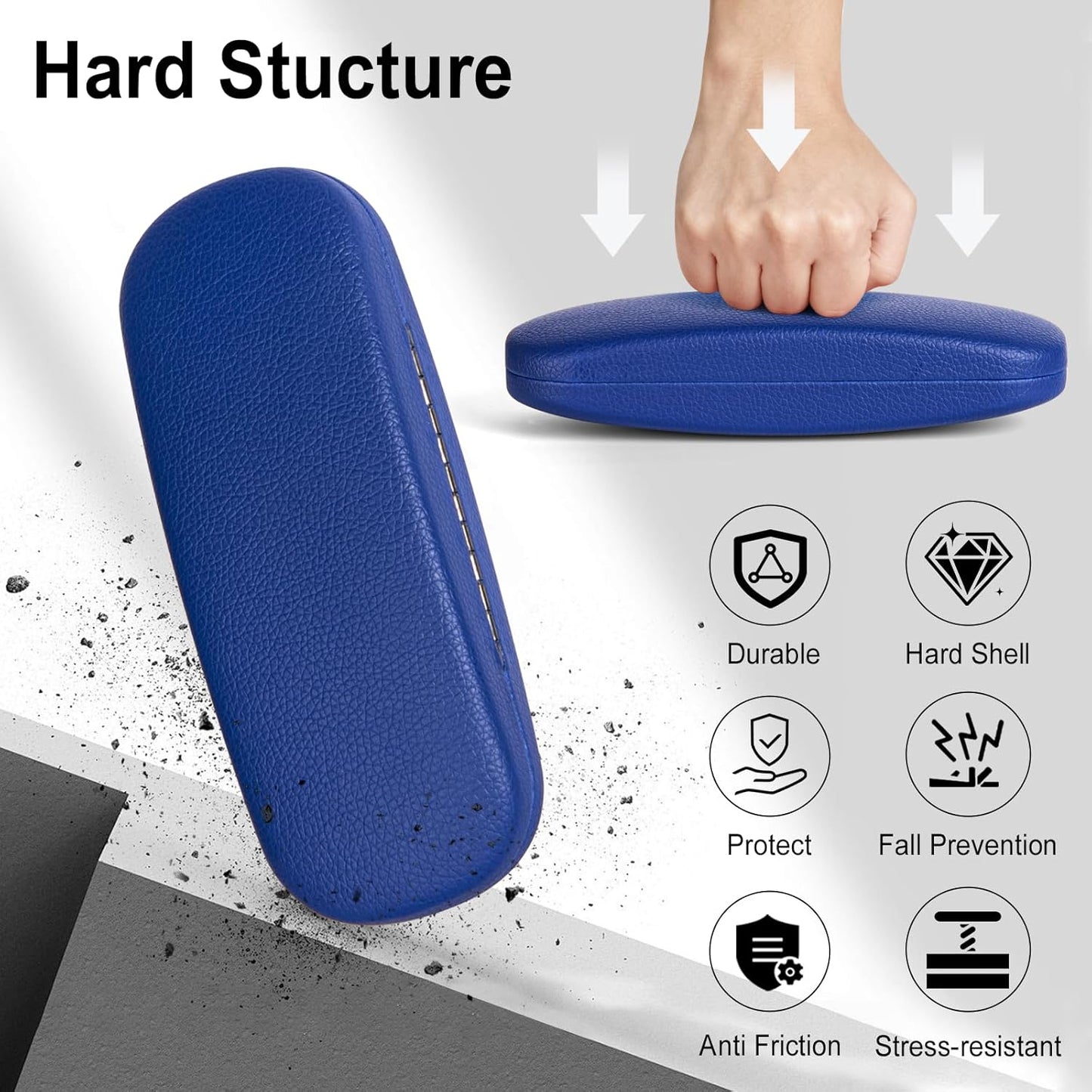 RayLove Glasses Case, Unisex Hard Shell Eyeglass Case, PU Leather Protective Hard Eye Glasses Cases with Eyewear Accessories