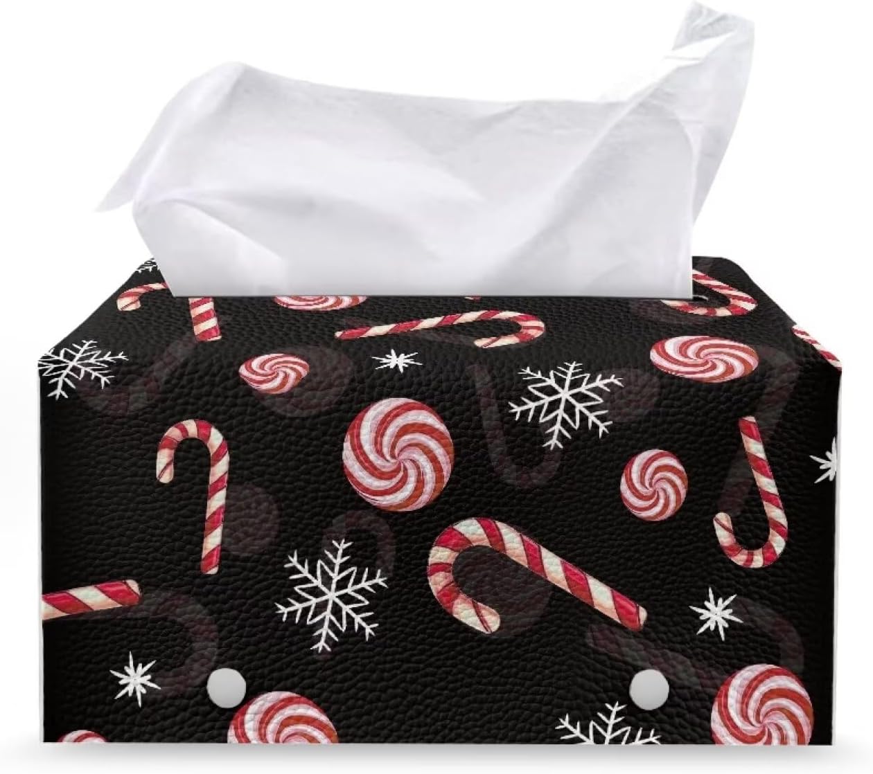 Christmas Tissue Box Cover Rectangle Snowflake Decor Tissue Box Cute Tissue Holder with Large Capacity for Home Bathroom Kitchen