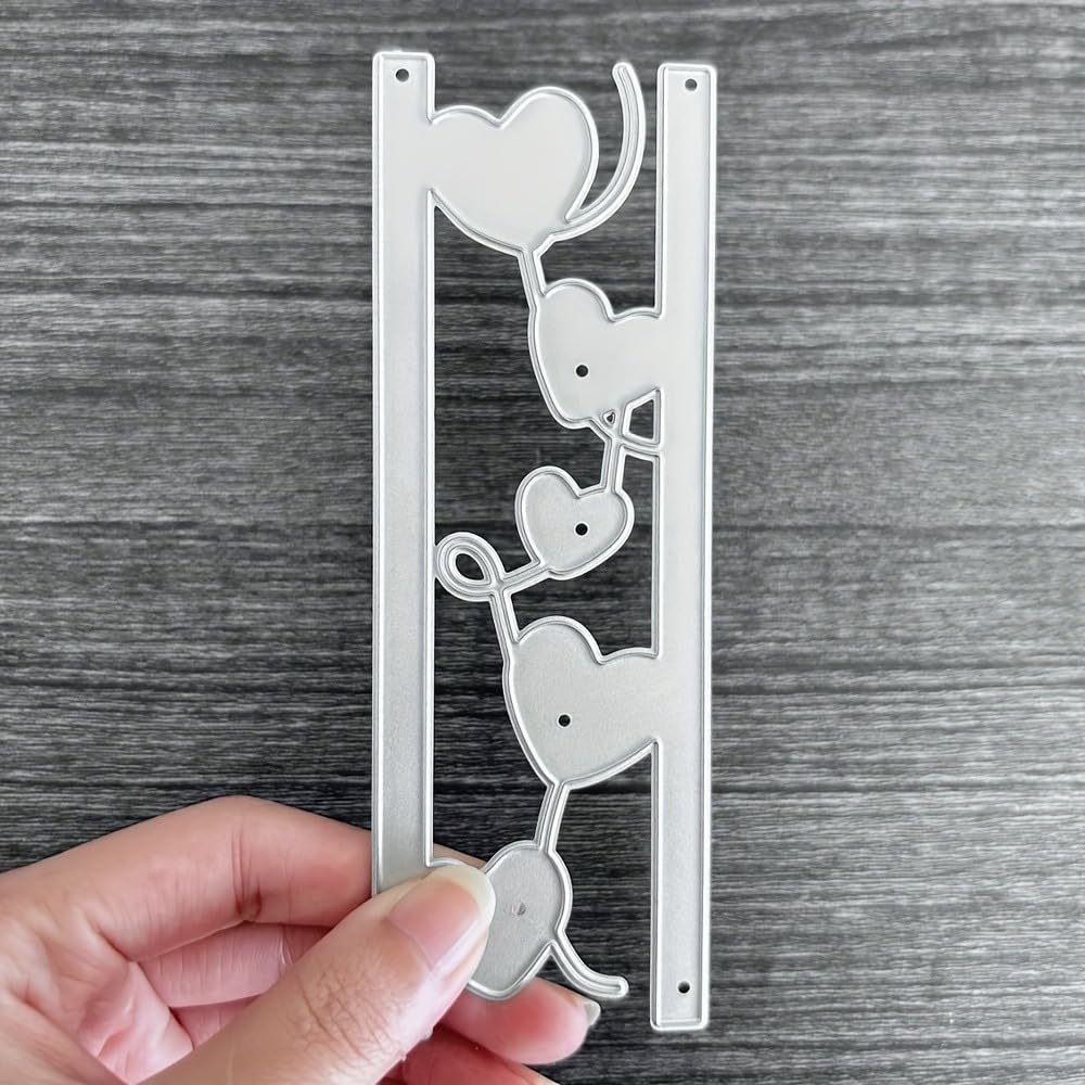 Lapoo Cutting Die for Scrapbooking, 3D Backgrounds Frame New Cutting Dies DIY Album Card Making Decor Paper Craft Metal Die Cuts Party Decorations (Love Frame 5.4 x 1.9 in)