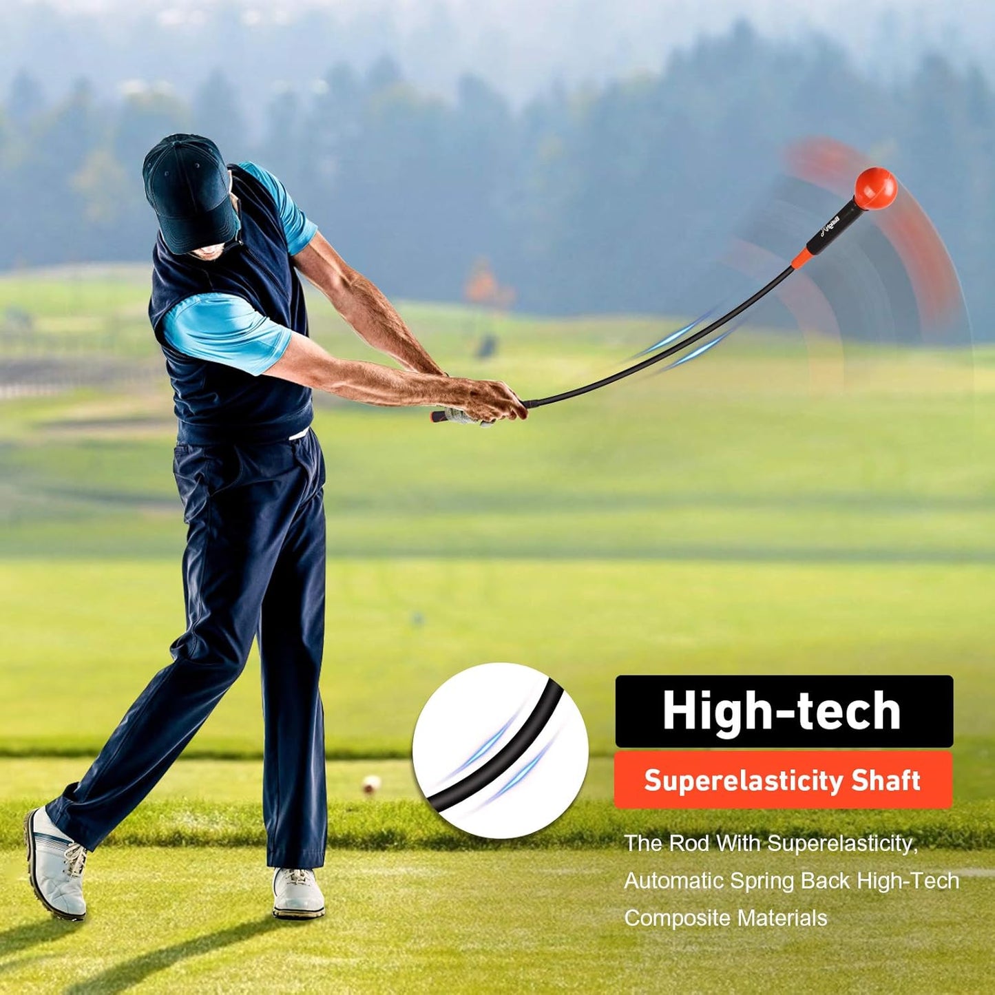 Golf Swing Trainer Aid and Correction for Strength Grip Tempo & Flexibility Training Suit for Indoor Practice Chipping Hitting Golf Accessories