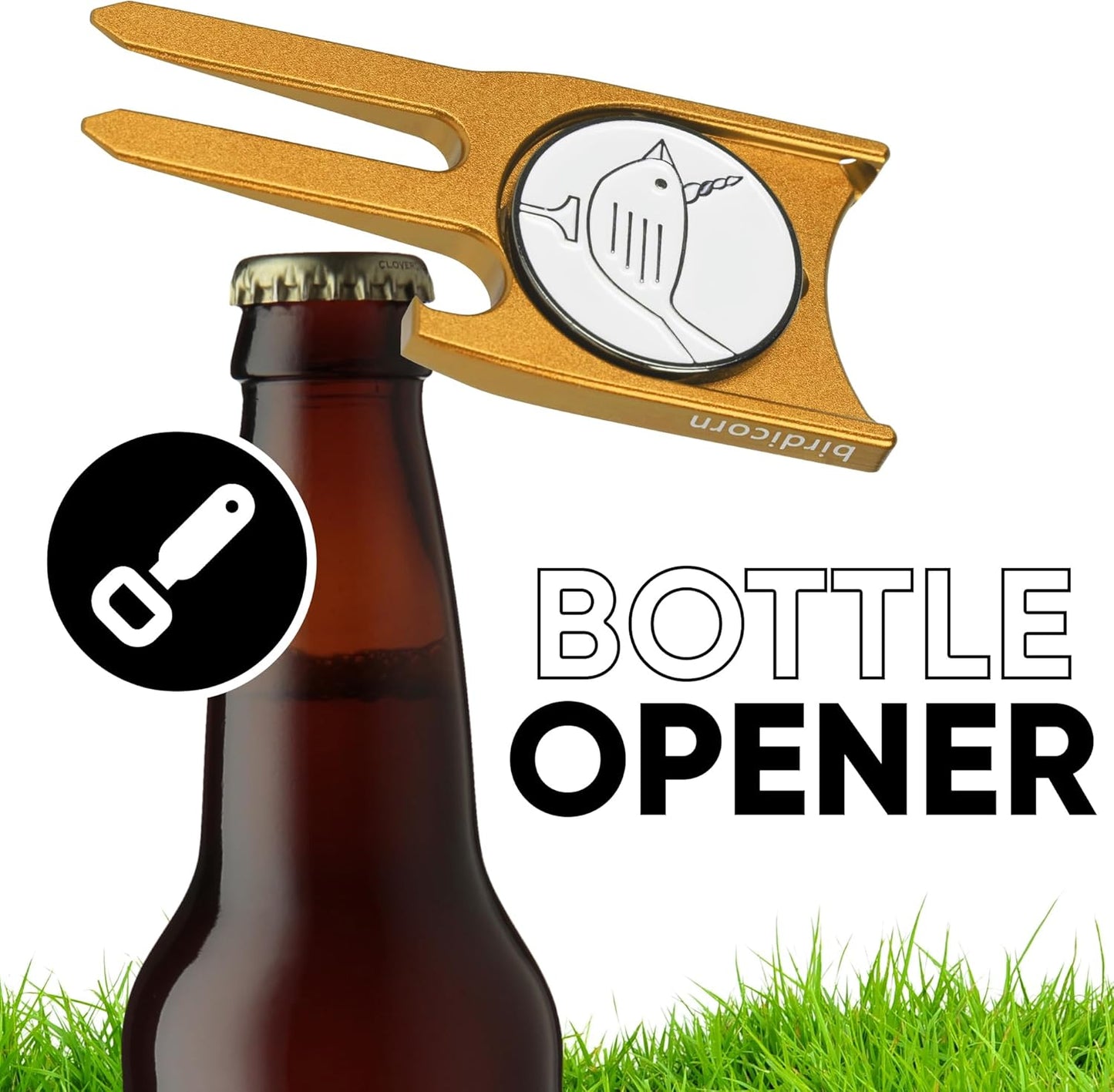 Birdicorn Golf Divot Repair Tool & Golf Ball Marker 6-in-1 Golf Divot Tool