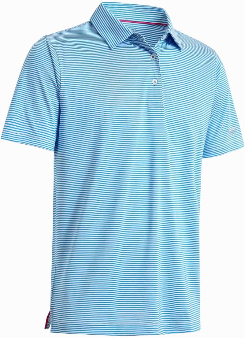 Golf Shirts for Men Dry Fit Short Sleeve Print Performance Moisture Wicking Polo Shirt