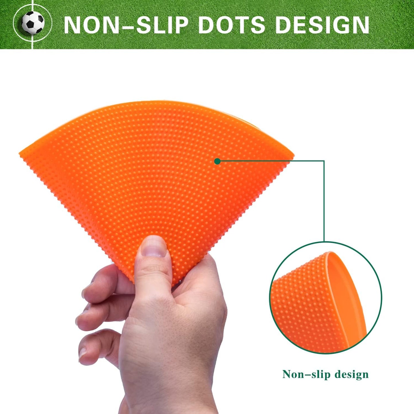 Poly Spot Markers 9 inch Non-Slip Rubber Agility Markers Flat Field Cones Floor Dots for Football, Soccer, Basketball Training Markers, School Activities, Exercise Drills, Social Distancing