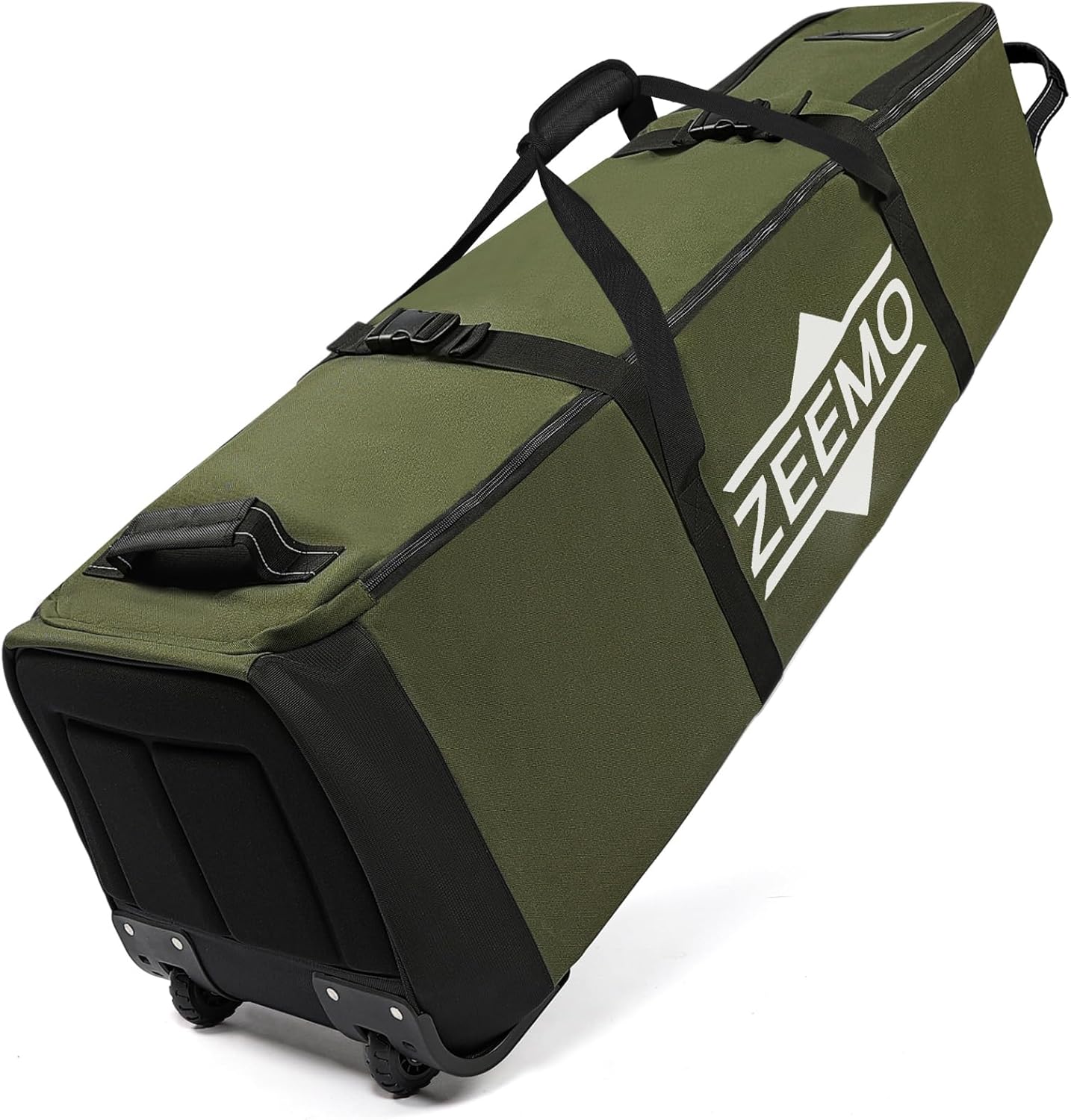 ZEEMO Golf Travel Bag, Full-Open Protective & Wheeled Airline-Approved Case for Clubs, Cart&StandBag, Soft-Sided Waterproof Cover Made of Heavy Duty Oxford