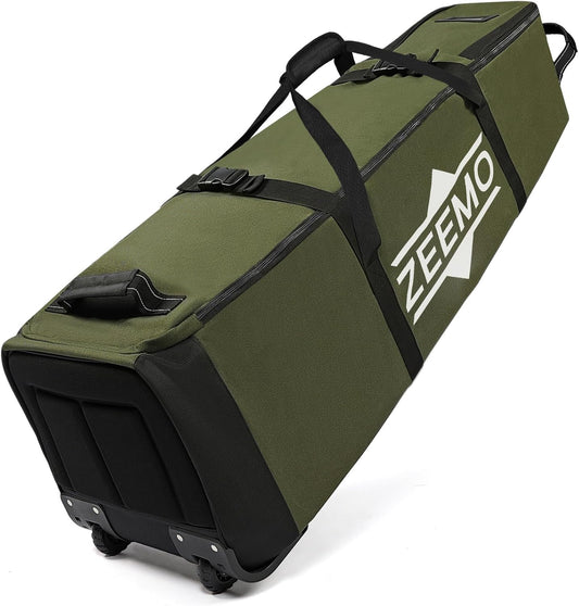 ZEEMO Golf Travel Bag, Full-Open Protective & Wheeled Airline-Approved Case for Clubs, Cart&StandBag, Soft-Sided Waterproof Cover Made of Heavy Duty Oxford