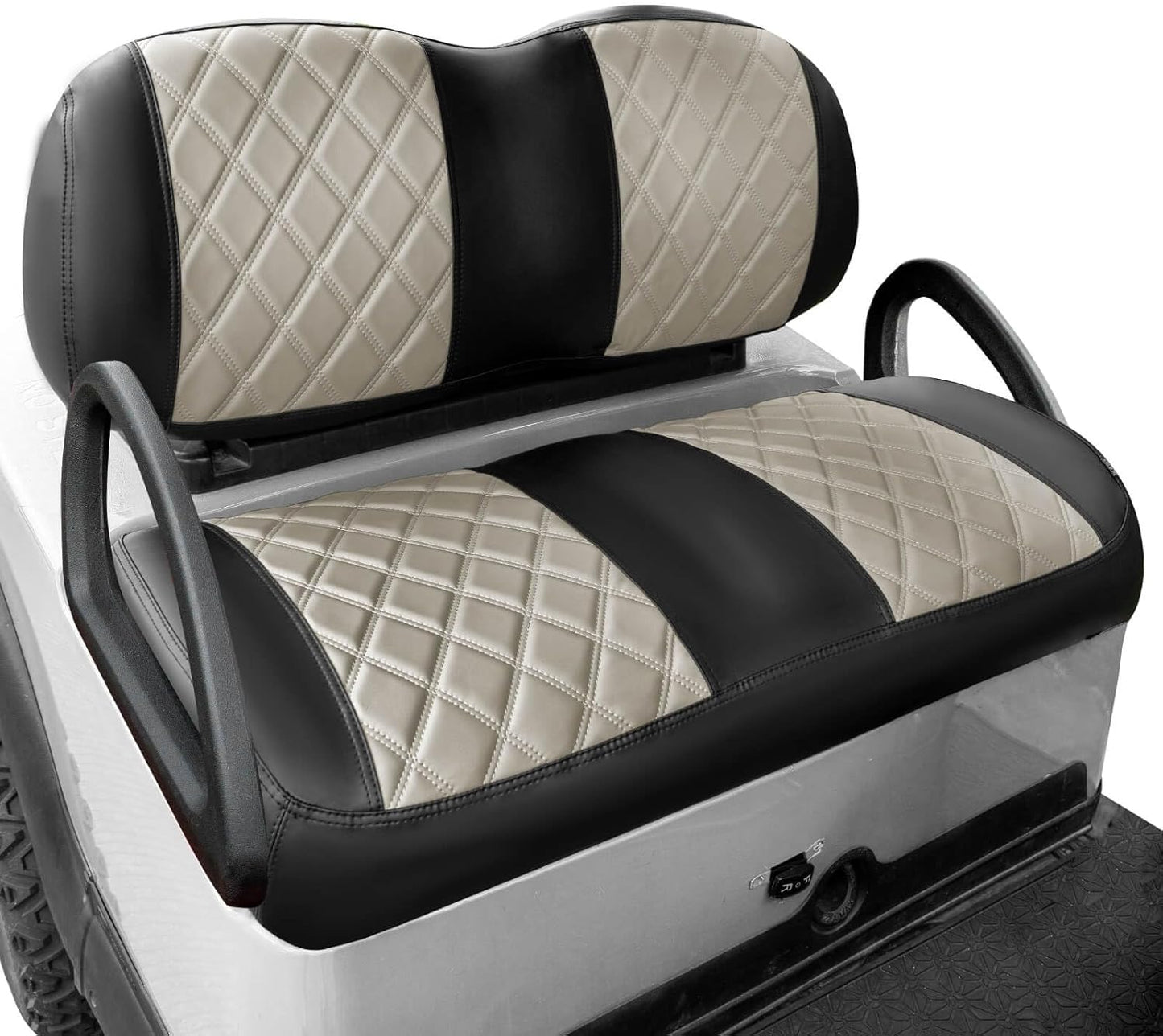 NOKINS Golf Cart Seat Covers Fit Club Car Precedent/Tempo/Onward Premium Front Seat Cushion, Golf Cart Vinyl Leather Diamond Seat Covers, Soft/Scratch-Resistant/No Stapler Needed