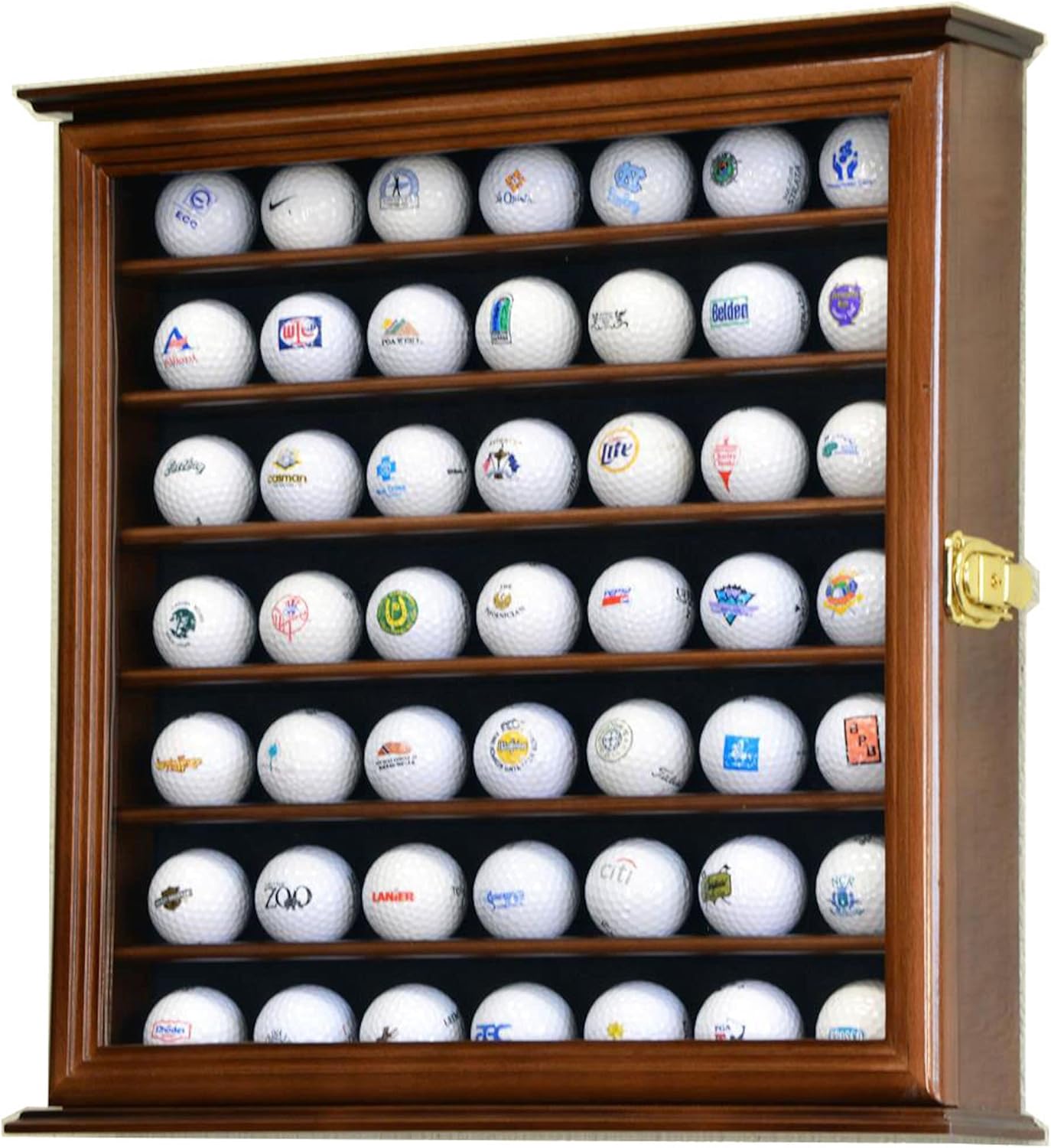 49 Golf Ball Display Case Cabinet (Walnut)