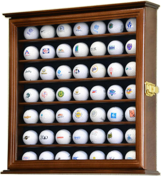 49 Golf Ball Display Case Cabinet (Walnut)