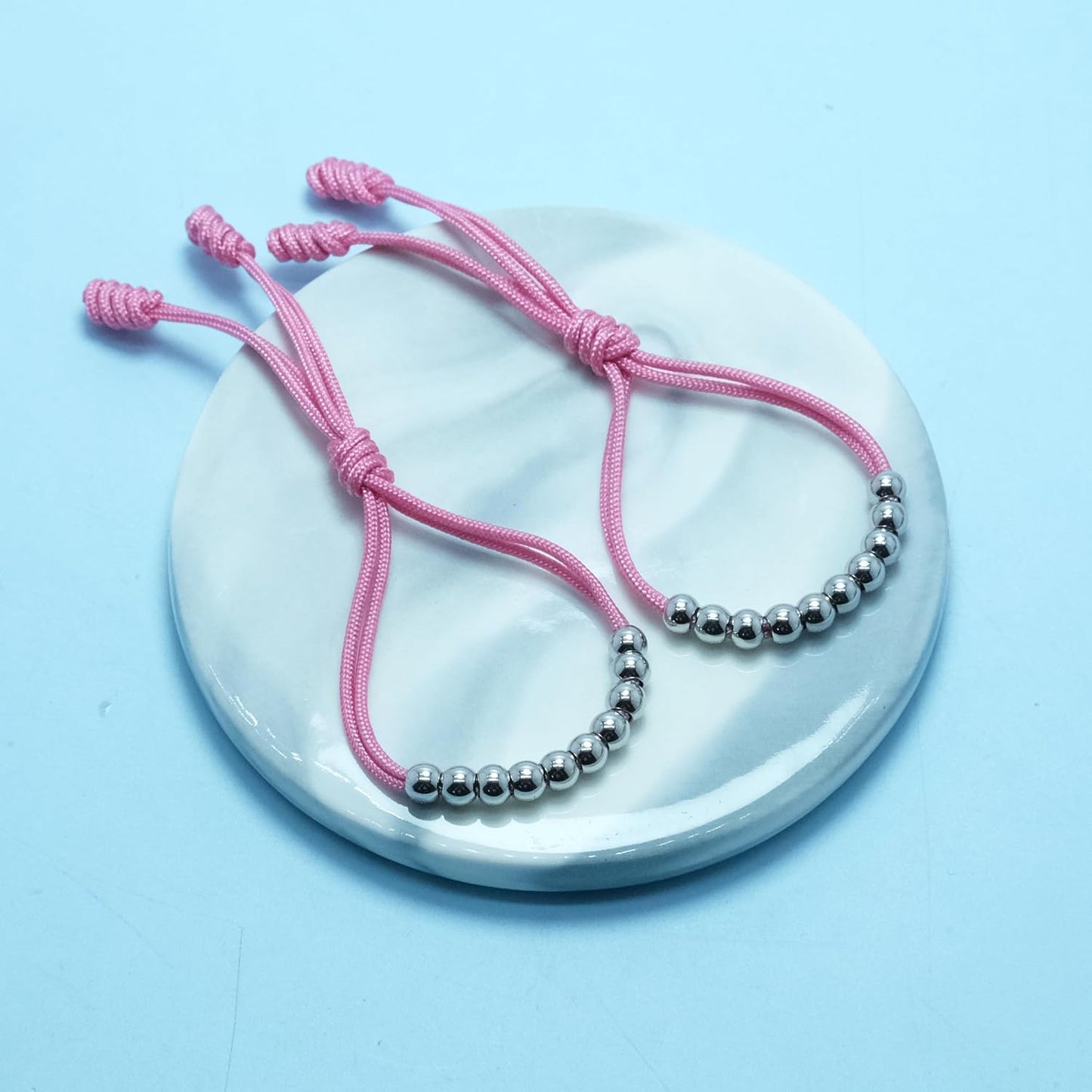 LAMIBEE Pack of 2 Golf Glove Bead Stroke Counter, 10 Stainless Steel Beads Score Counter for Gloves, Stroke Count Resizable Easy to Adjust Golf Round Scoring Tracker Accessory