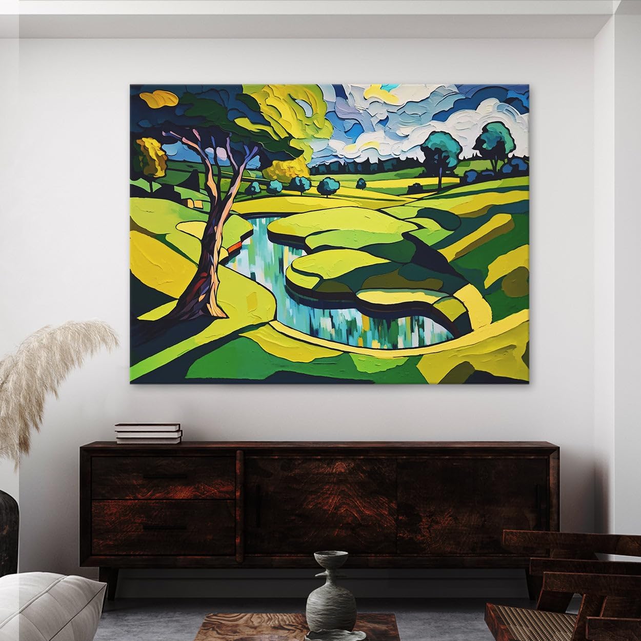 Sense Canvas Golf Course 20 Canvas Art - Home Decor Wall Art Print Poster Painting Large 40x30 / 0.75"