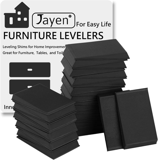 Furniture Levelers, 30Pcs Flexible Multi-Purpose Rubber Shims for Leveling - Prevent from Wobbling for Furniture Toilet (Black)