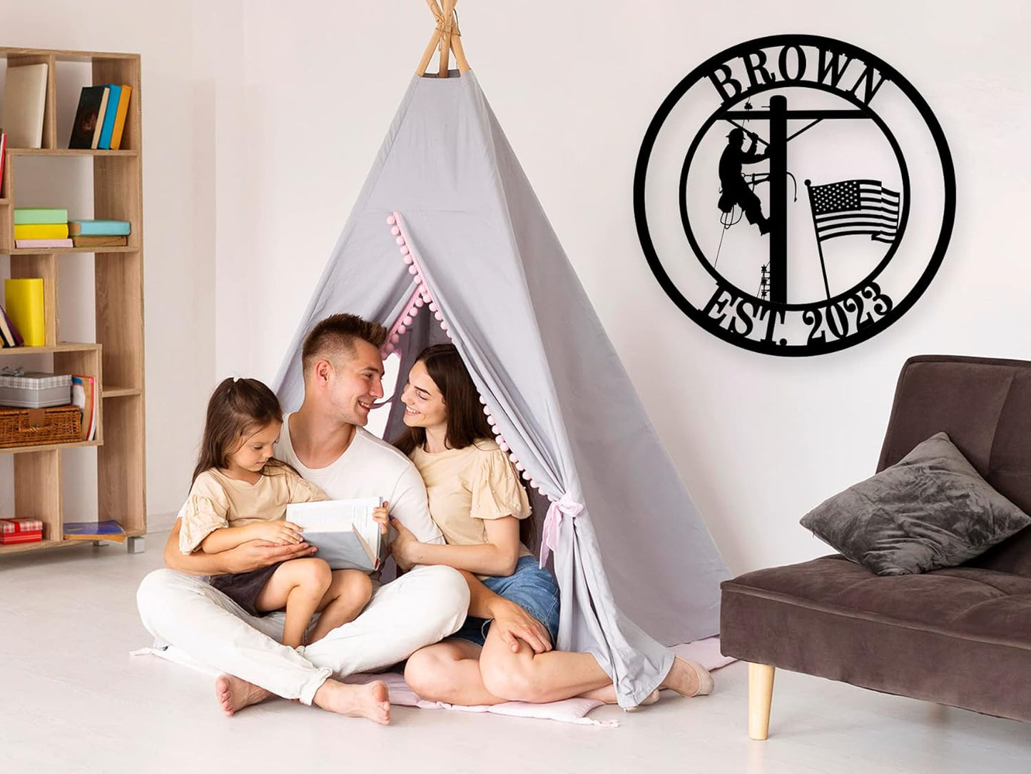 Personalized Lineman Metal Sign Personalized Lineman Dad Gift Wall Decor Custom Metal Wall Sign