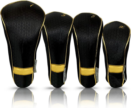 Taboo Fashions Monaco Golf Club Covers for Women - Numbered Golf Headcovers Set for Driver, Fairway and Hybrid Clubs - Weather Resistant, Pack of 4