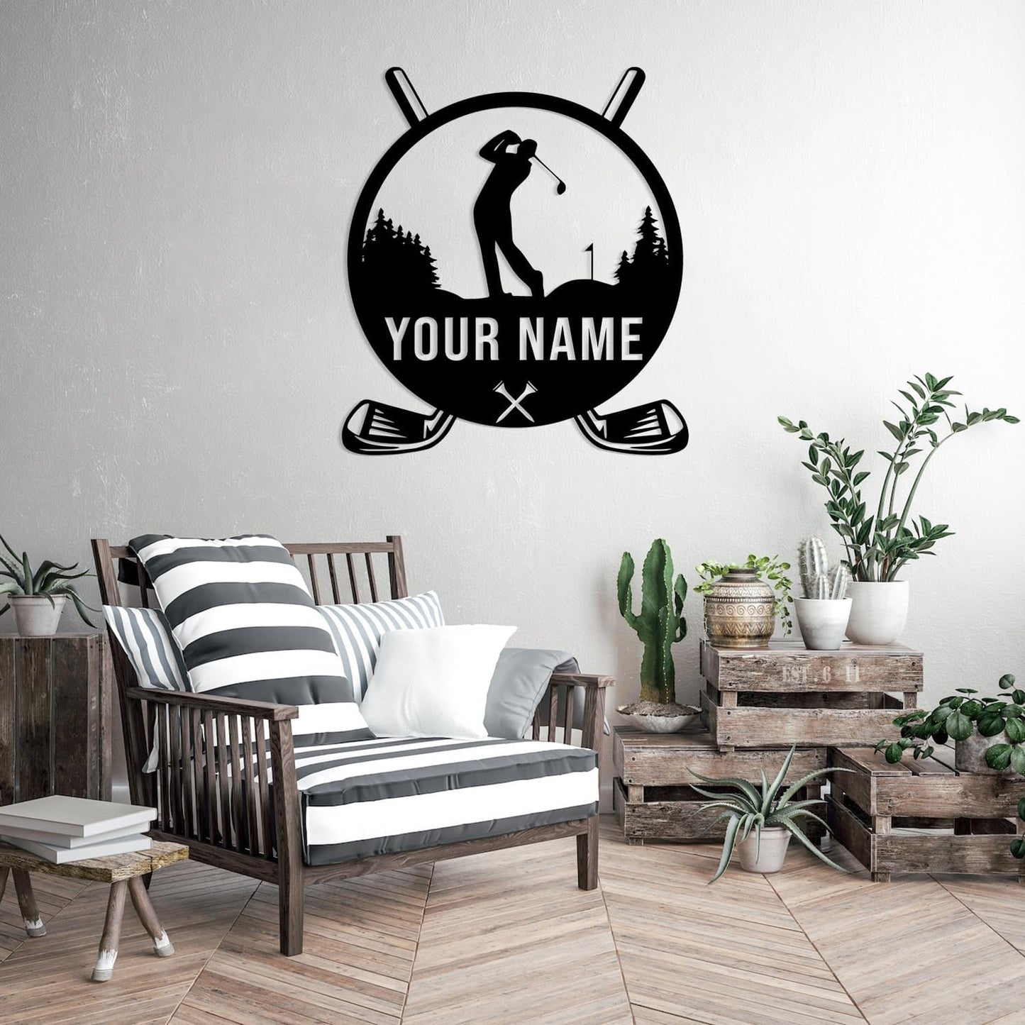 Custom Golf Metal Signs, Personalized Signage Wall Art Decor, Golfer Name Signs, Golf Metal Home Decor, Golf Club Signs (Style-7)