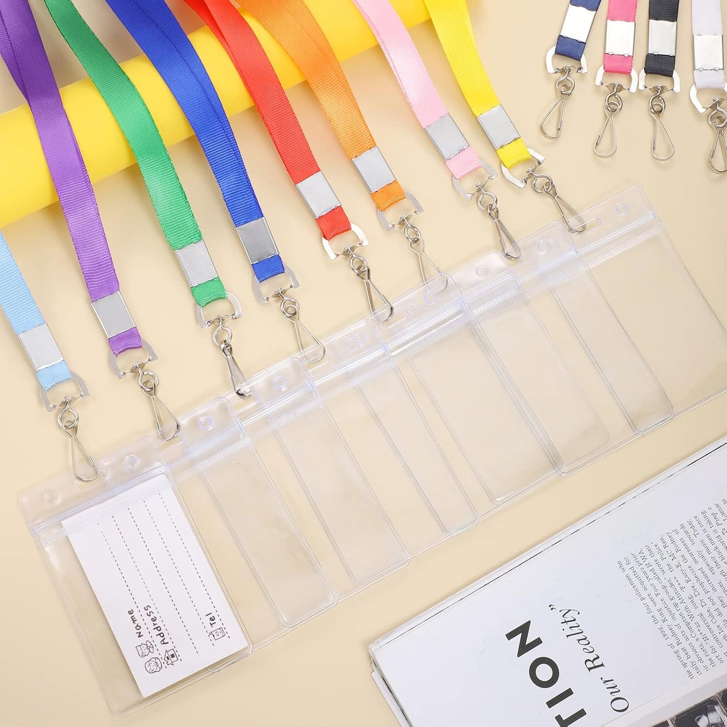 24 Pack Lanyards for ID Badges Cruise Lanyard for Ship Cards with Waterproof ID Badge Holder Cruise Essentials 2025 (12 Colors)