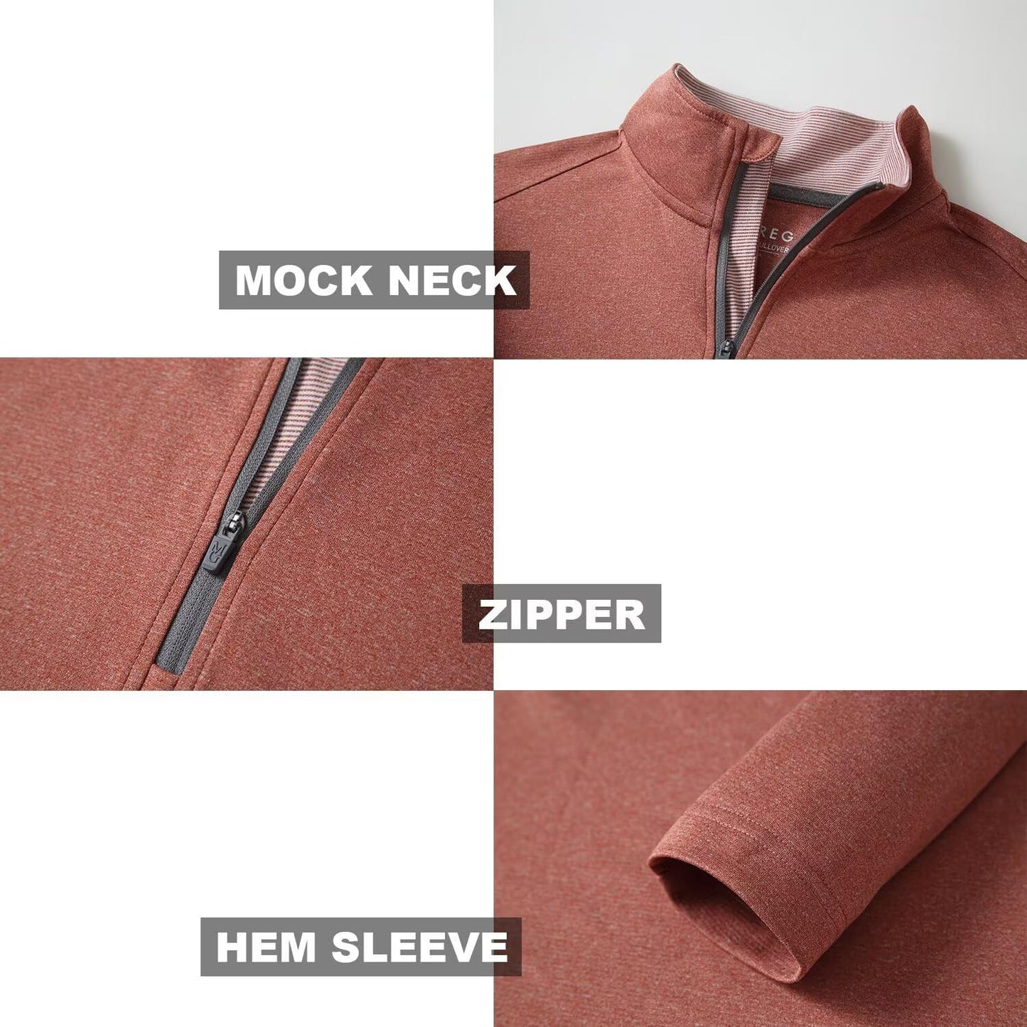M MAELREG Quarter Zip Golf Pullover Men Dry Fit Long Sleeve Performance Wicking Mock Neck 1/4 Zip Pullover Mens Sweatshirt