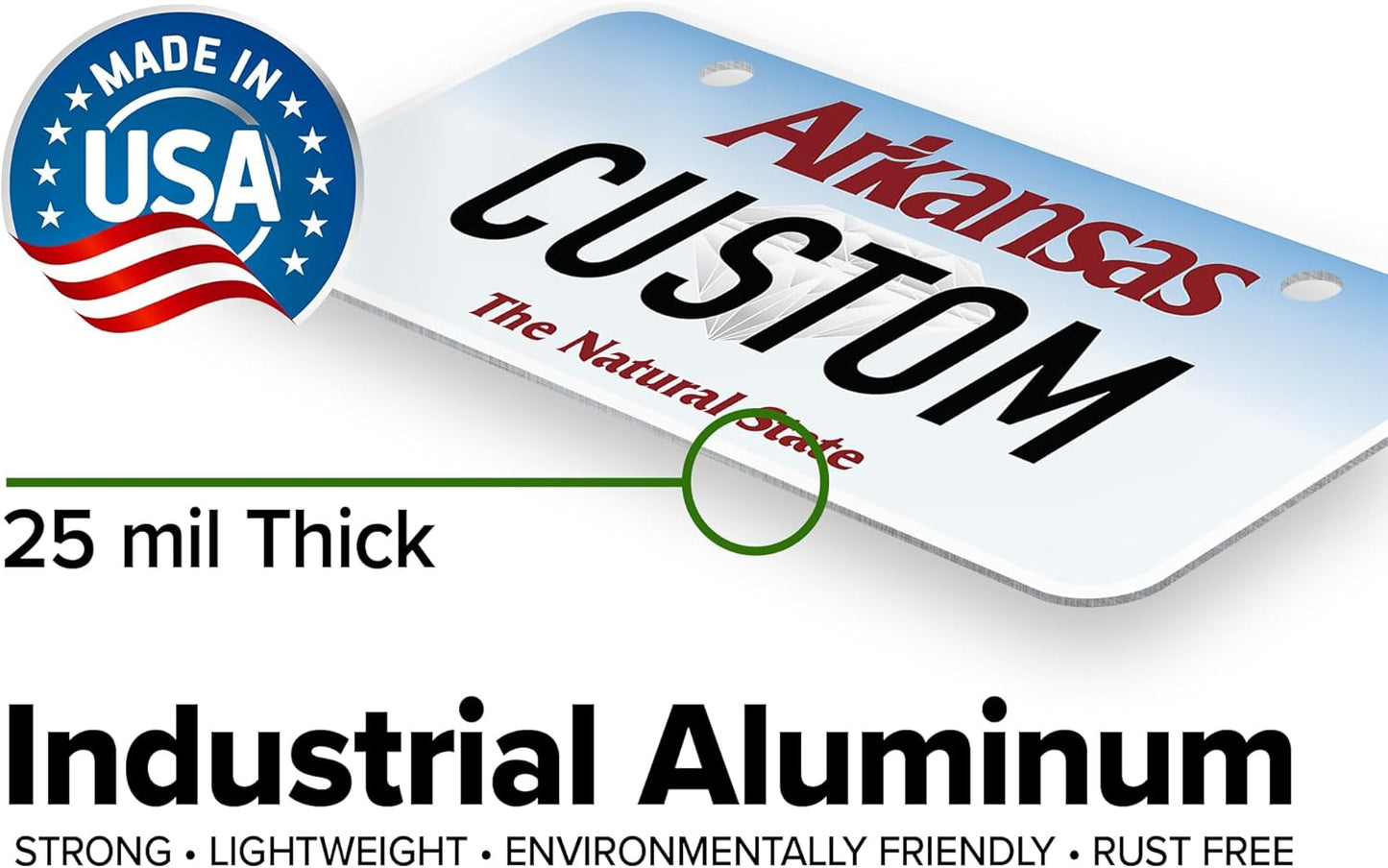 Mini License Plates, Personalized License Plates, Custom for Car, Bikes, ATV, Kids Car, Golf Cart, Jeep, 2x4 Inch, Rust-Free Fade Resistant Aluminum, USA Made by My Sign Center (Arkansas)