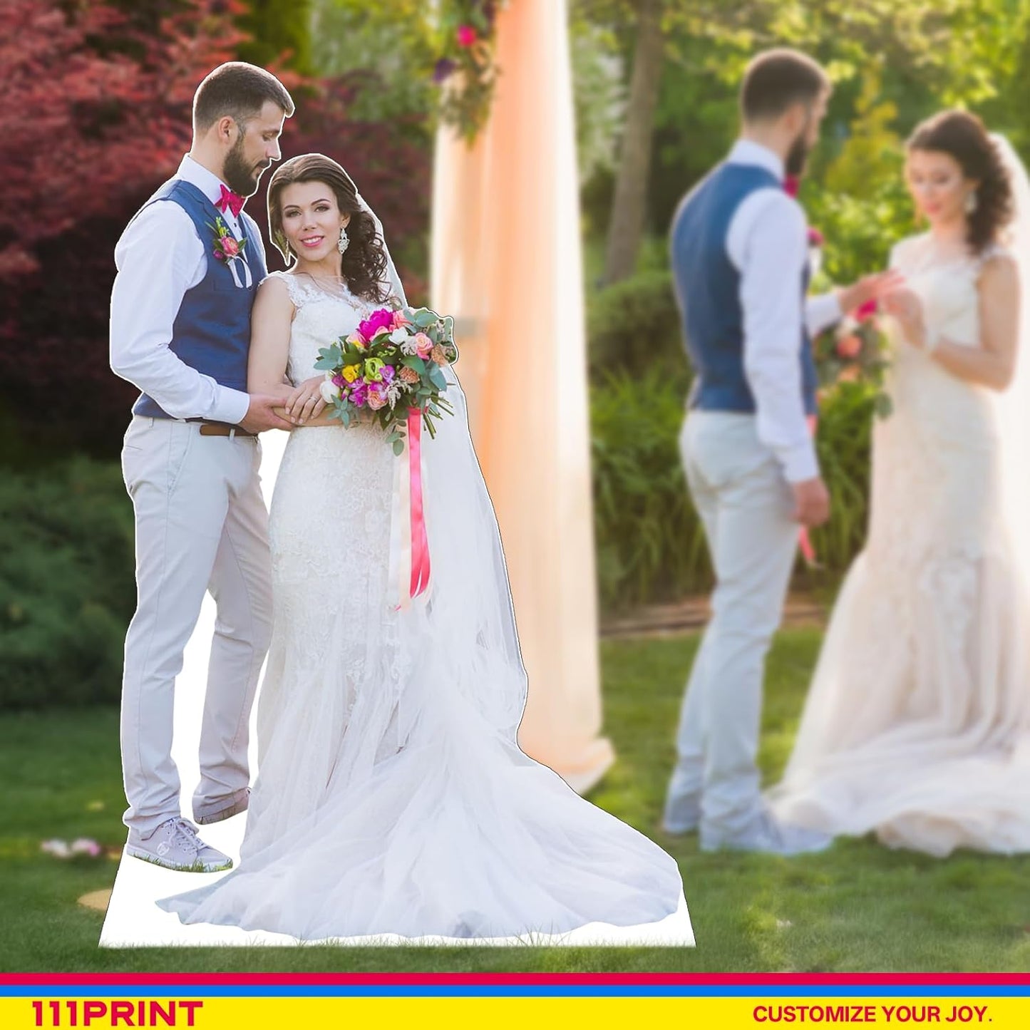 Custom Life Size Cardboard Cutout, Personalized Photo Standup, High Resolution Print, Decor for Weddings, Birthdays, Graduations & Events, 1-8 FT to Choose, Upload Your Photo