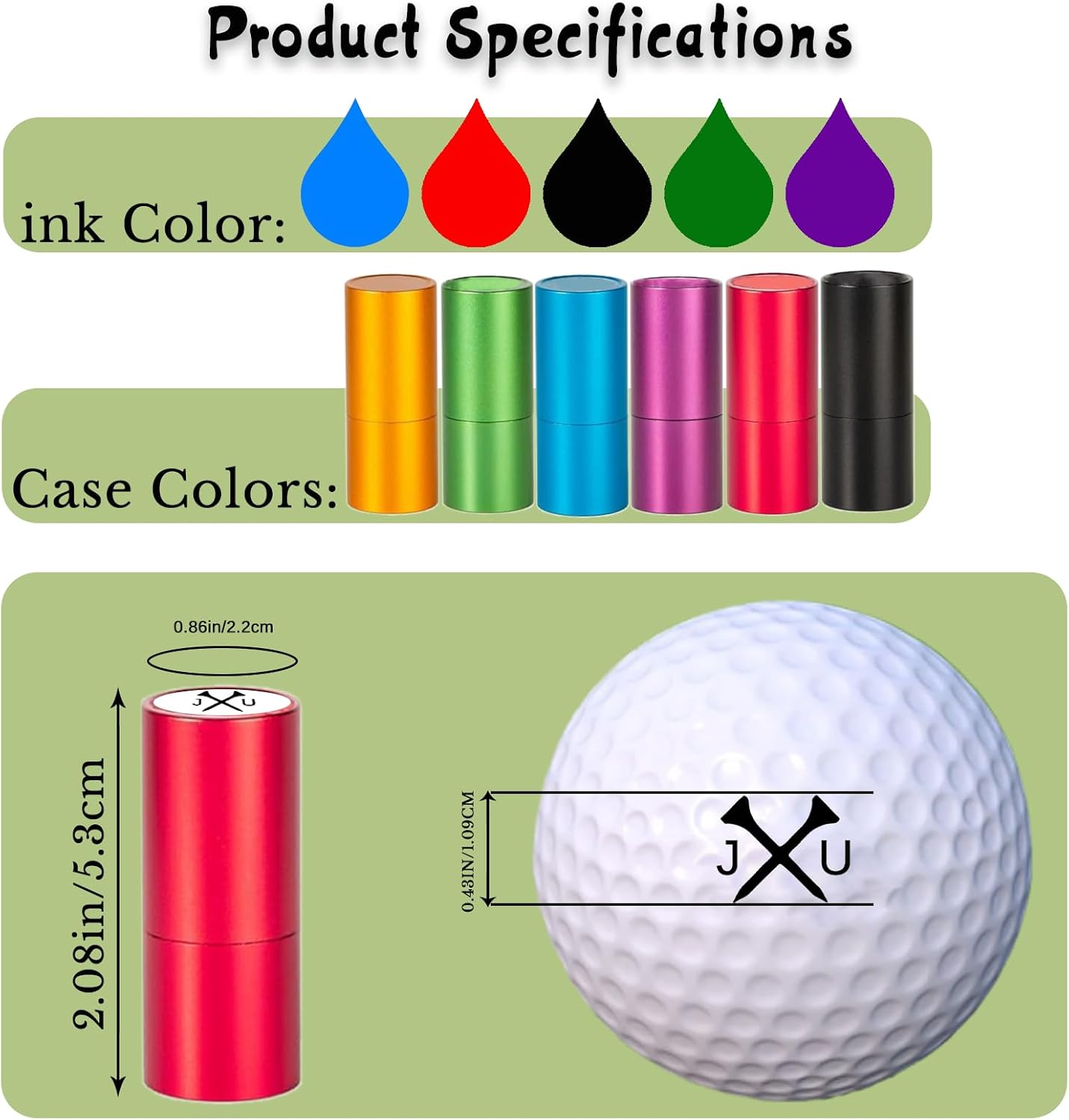 Custom Golf Ball Stamp, Personalized Golf Balls Marker Stamp, Customized Golfs Balls Stamps with Your Logo Design, Includes Fast-Dry Ink & Gift Box, Golfs Accessories for Men & Women Gifts